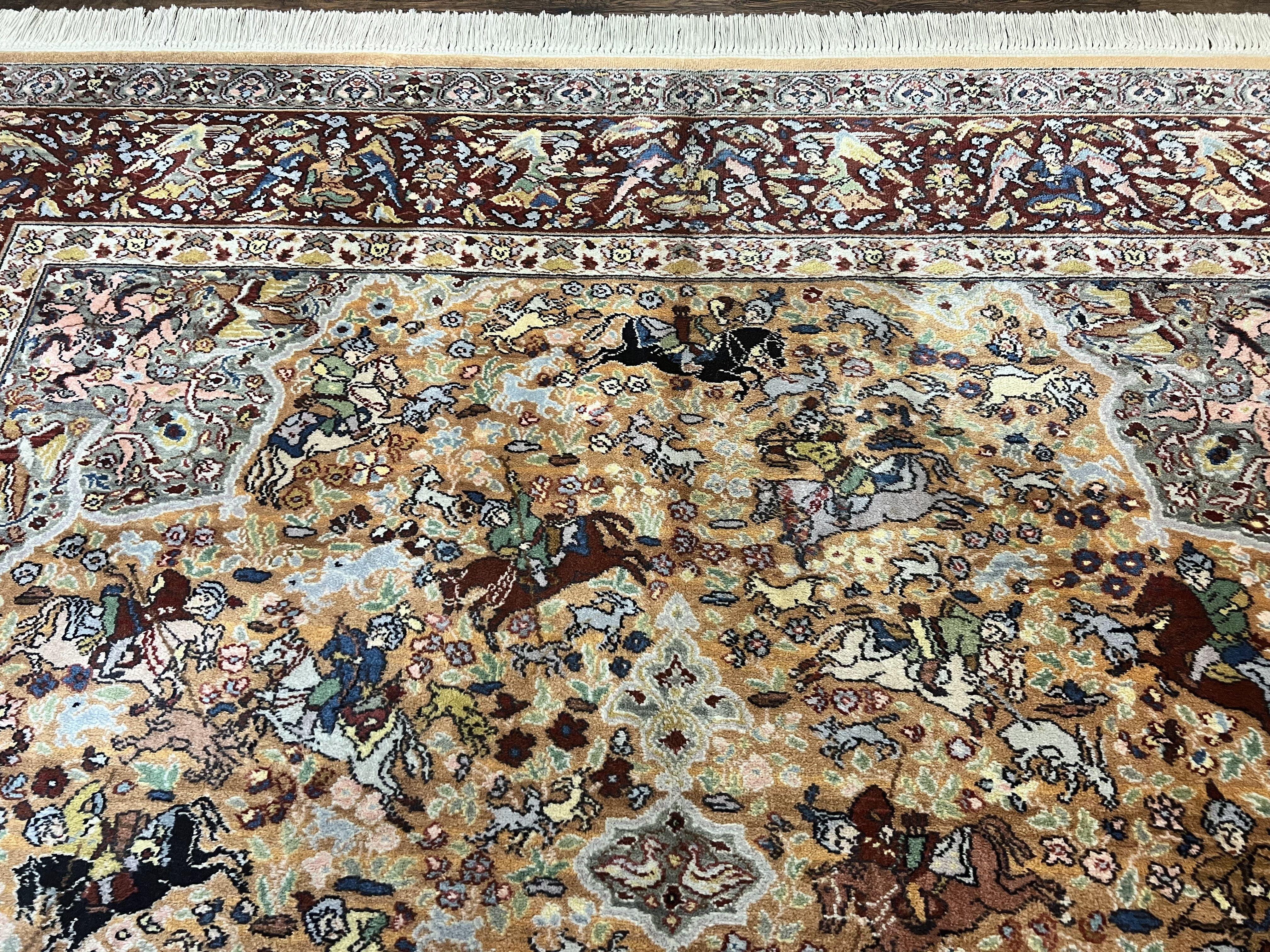 Karastan Rug 8.8 x 12 Persian Hunting Rug #723, Wool Pile Karastan Area Rug, Discontinued Original 700 Series Karastan Carpet, Room Sized - Jewel Rugs