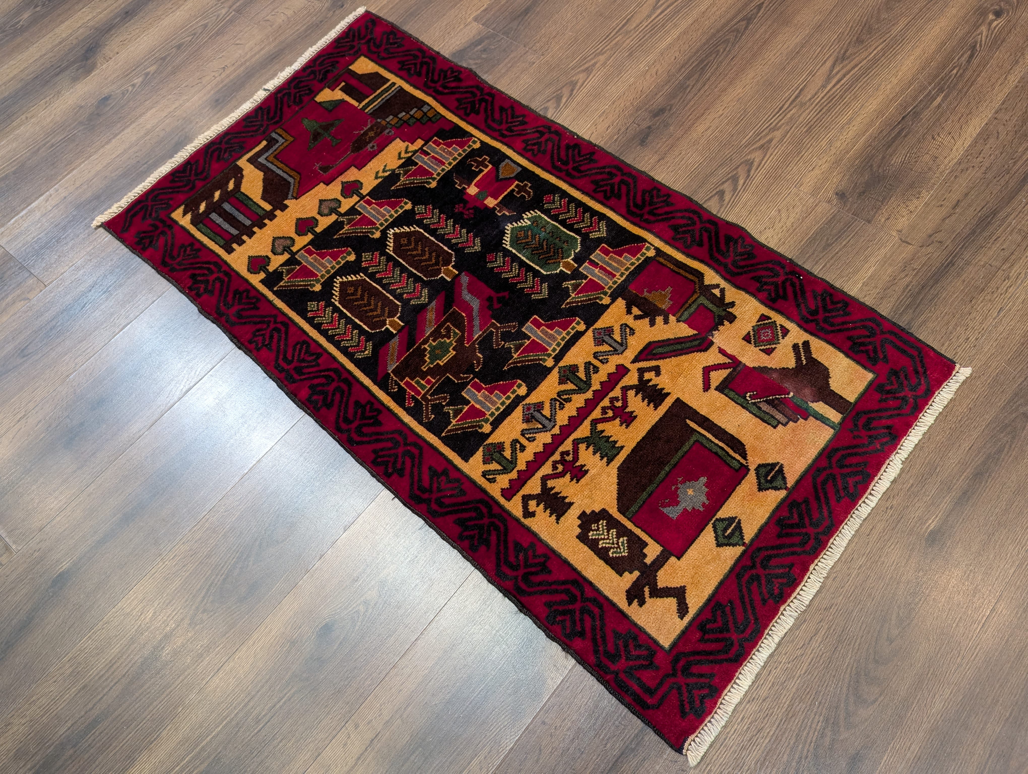 Afghan Rug 2.5 x 4.5, Baluch Rug, Tribal Rug, Handmade, Wool, New - Jewel Rugs