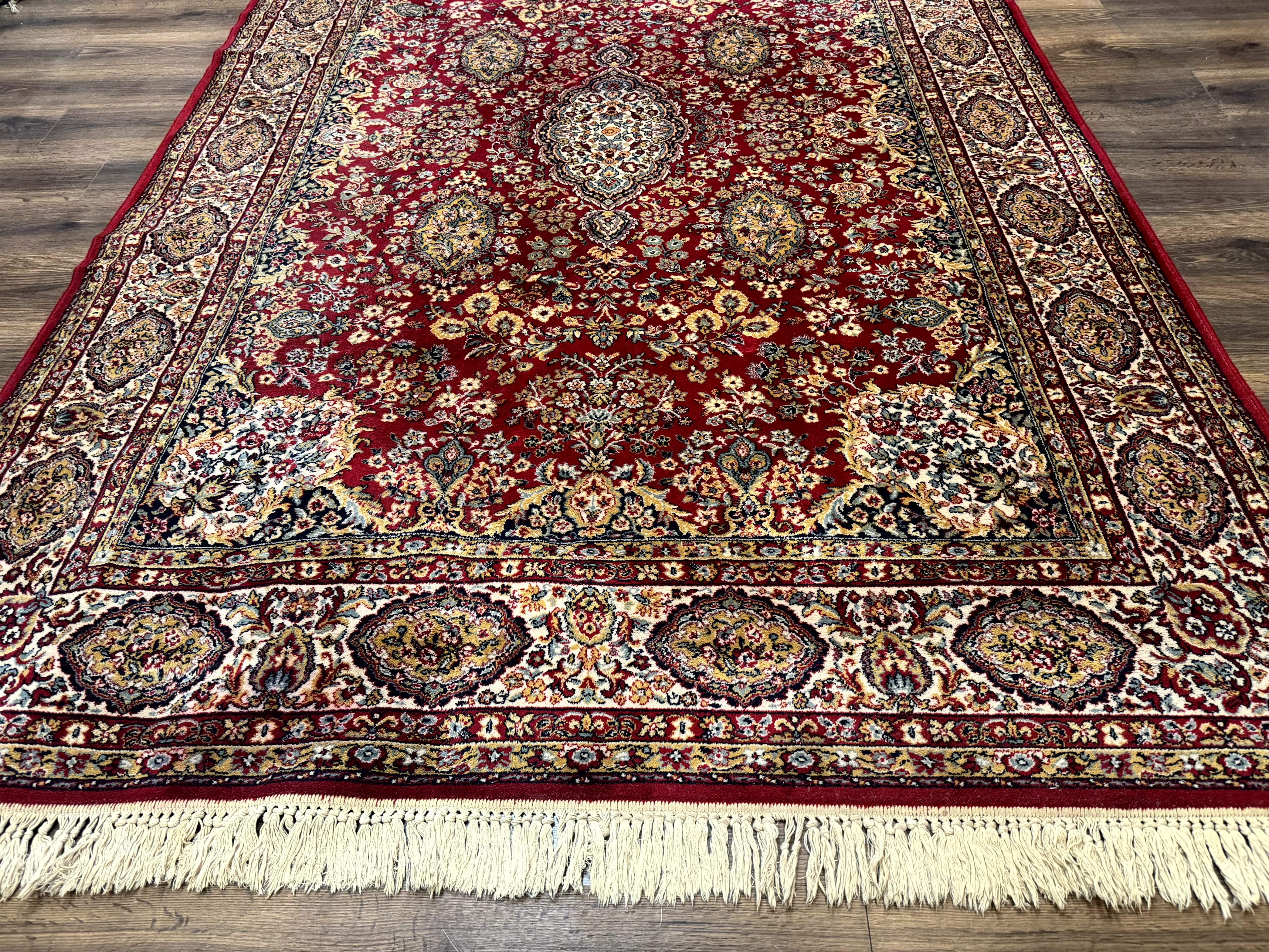 Persian Wool Rug 7x10, Couristan Carpet, Belgium Power Loomed Rug, Red, Floral, Traditional - Jewel Rugs