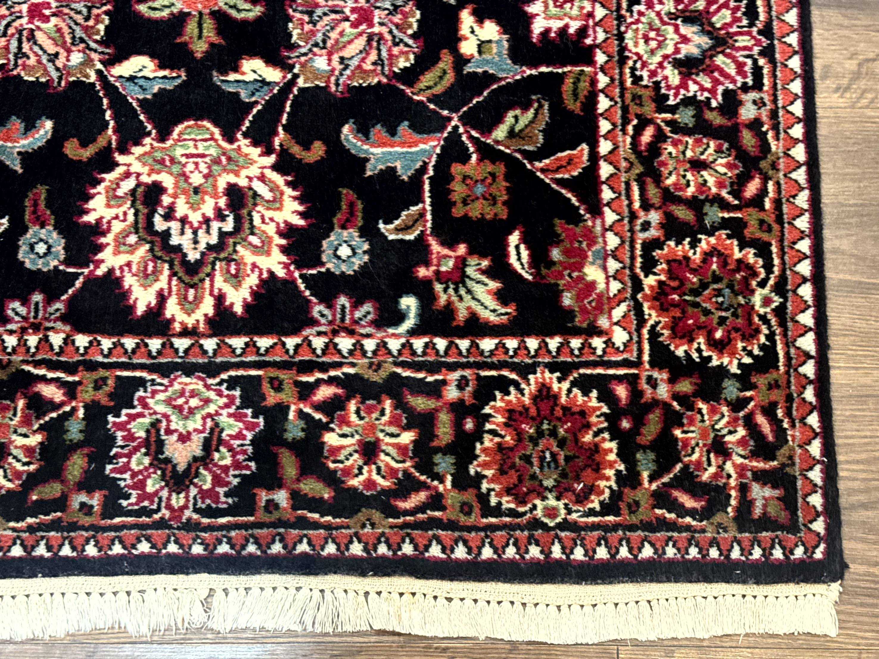 Indo Persian Sarouk Rug 3x5, Black Traditional Oriental Carpet - Jewel Rugs