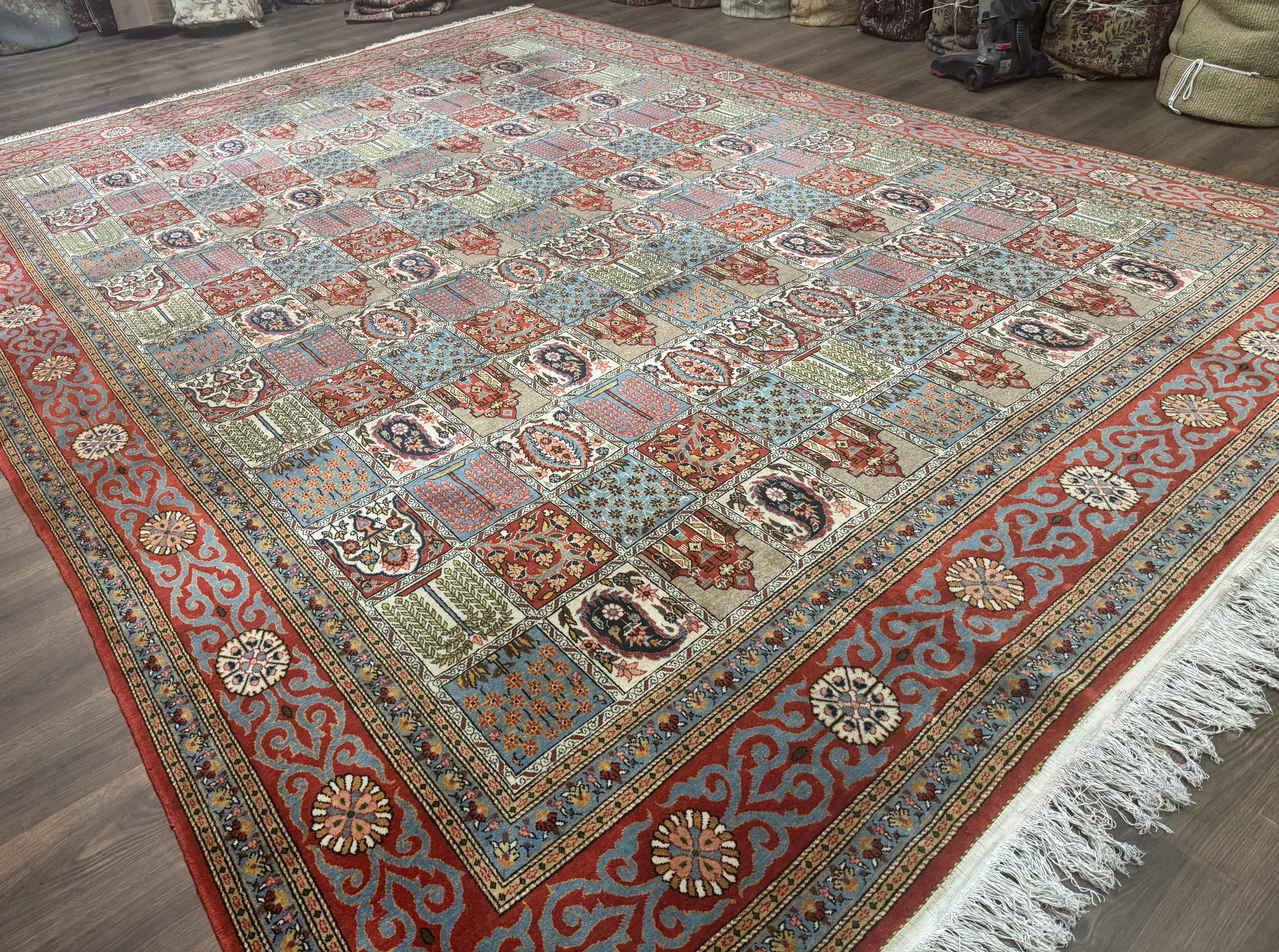 Persian Qum Rug 10x14 – Multicolor Panel, Finely Hand Knotted - Jewel Rugs