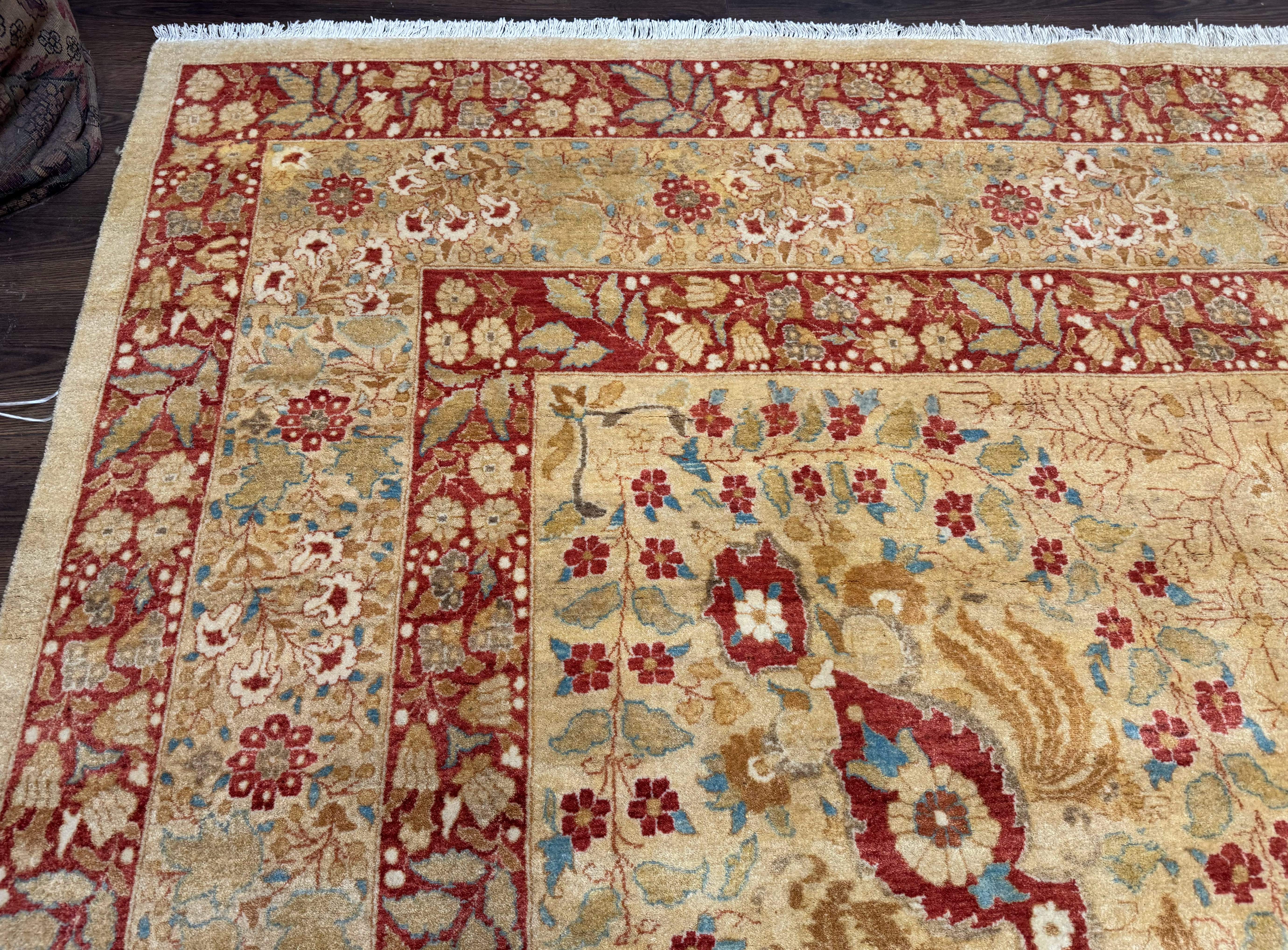 Palace Size Pak Persian Rug 13x17, Haji Jalili Design, Beige and Rust, Wool Hand Knotted, Fine 260 KPSI - Jewel Rugs