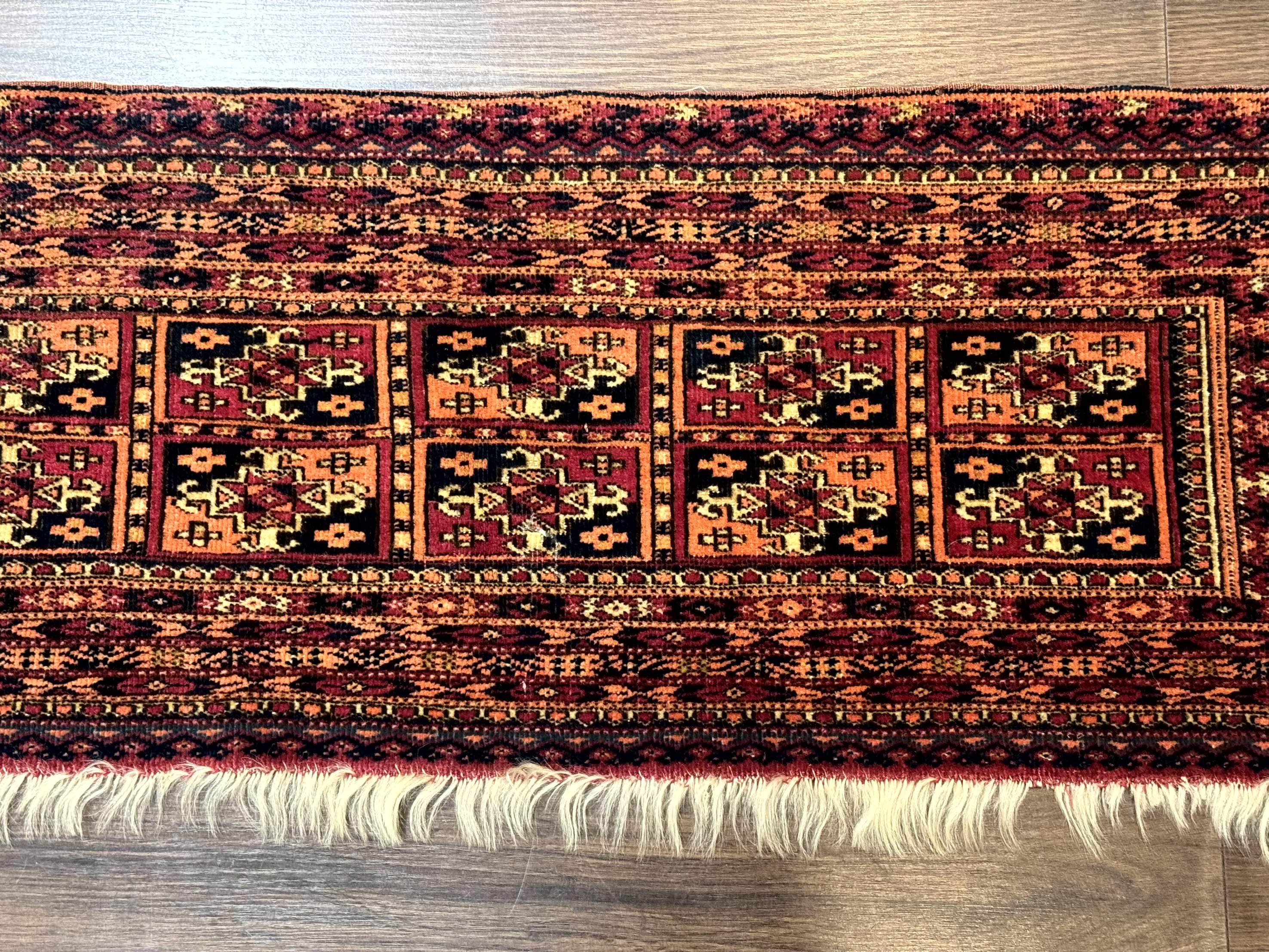 Antique Persian Turkoman Mafresh Rug 1x4, Wool, Tribal Collectible - Jewel Rugs