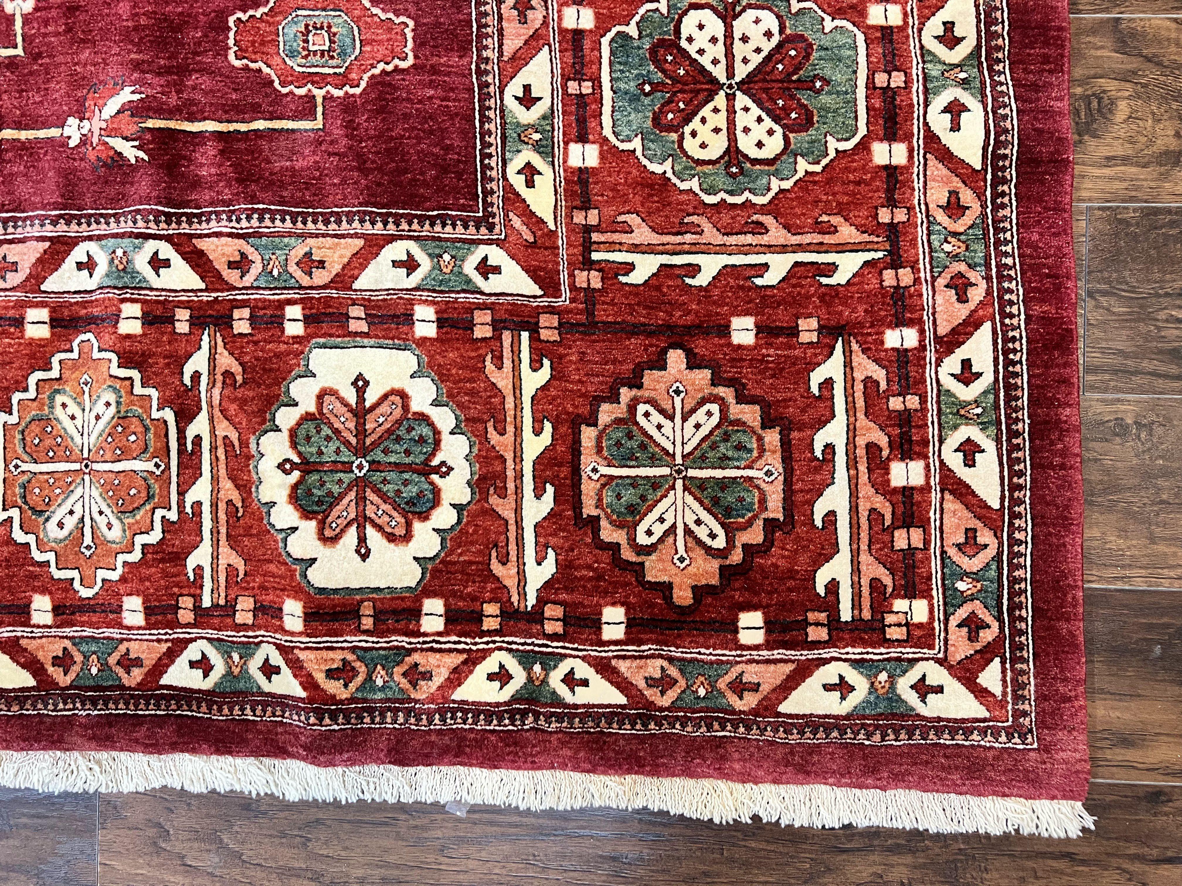 Persian Bidjar Rug 9x13, Wool Hand Knotted Vintage Carpet, Red Oriental Rug, Handmade Rug, Large 9 x 13 Room Size Rug - Jewel Rugs