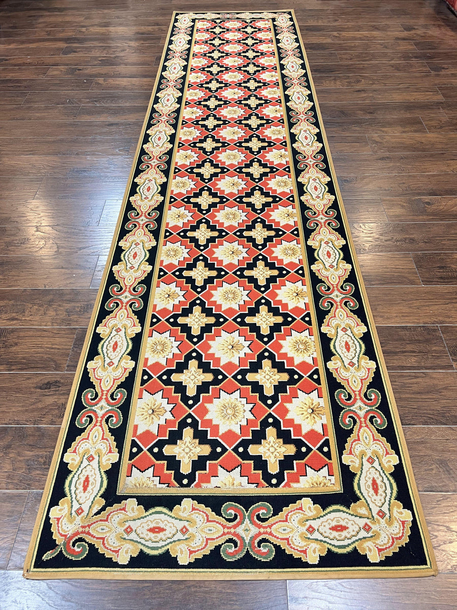 Vintage Runner Rug 3.5 x 14, Long Runner Rug, Stark Custom Made Carpet