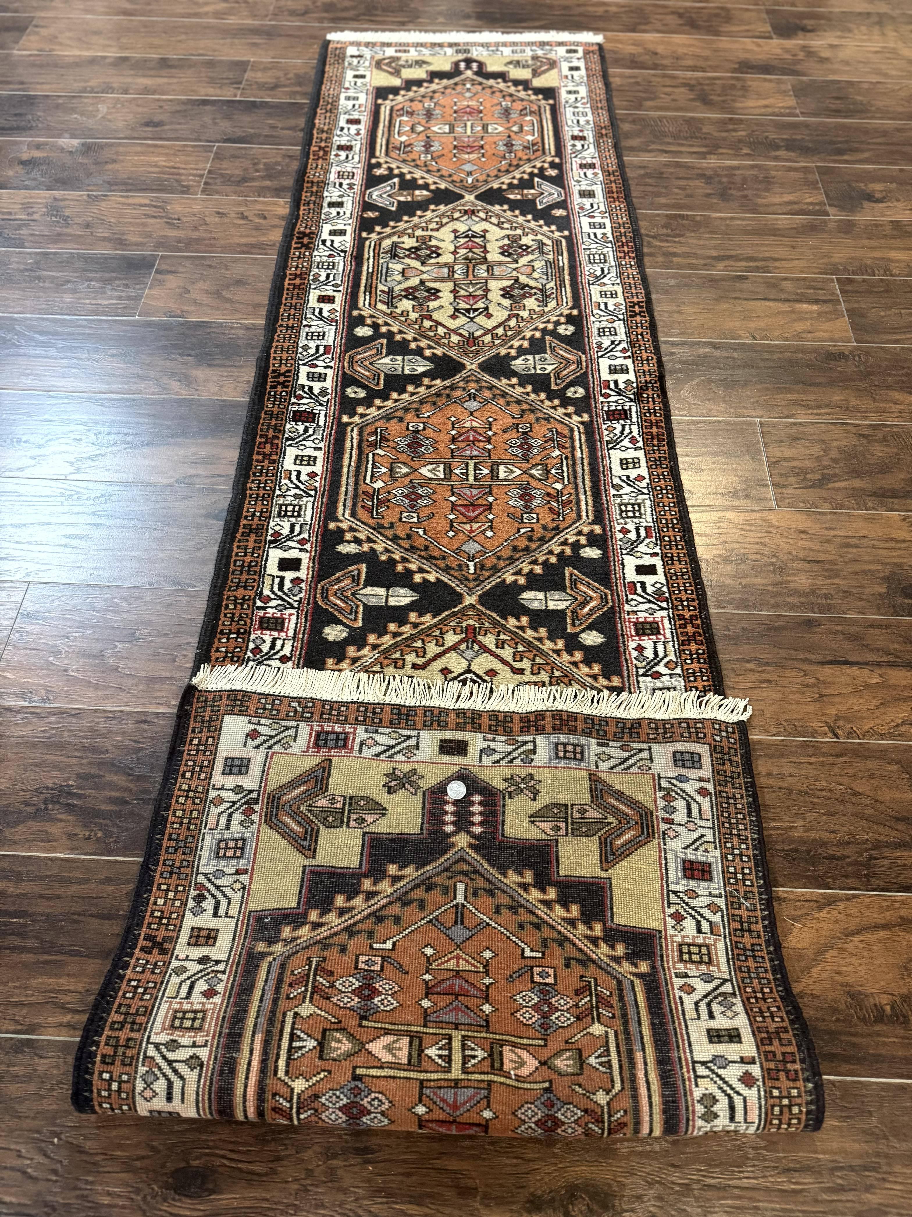 Persian Tribal Runner Rug 2.4 x 9.4, Geometric Medallions, Sarab Runner - Jewel Rugs