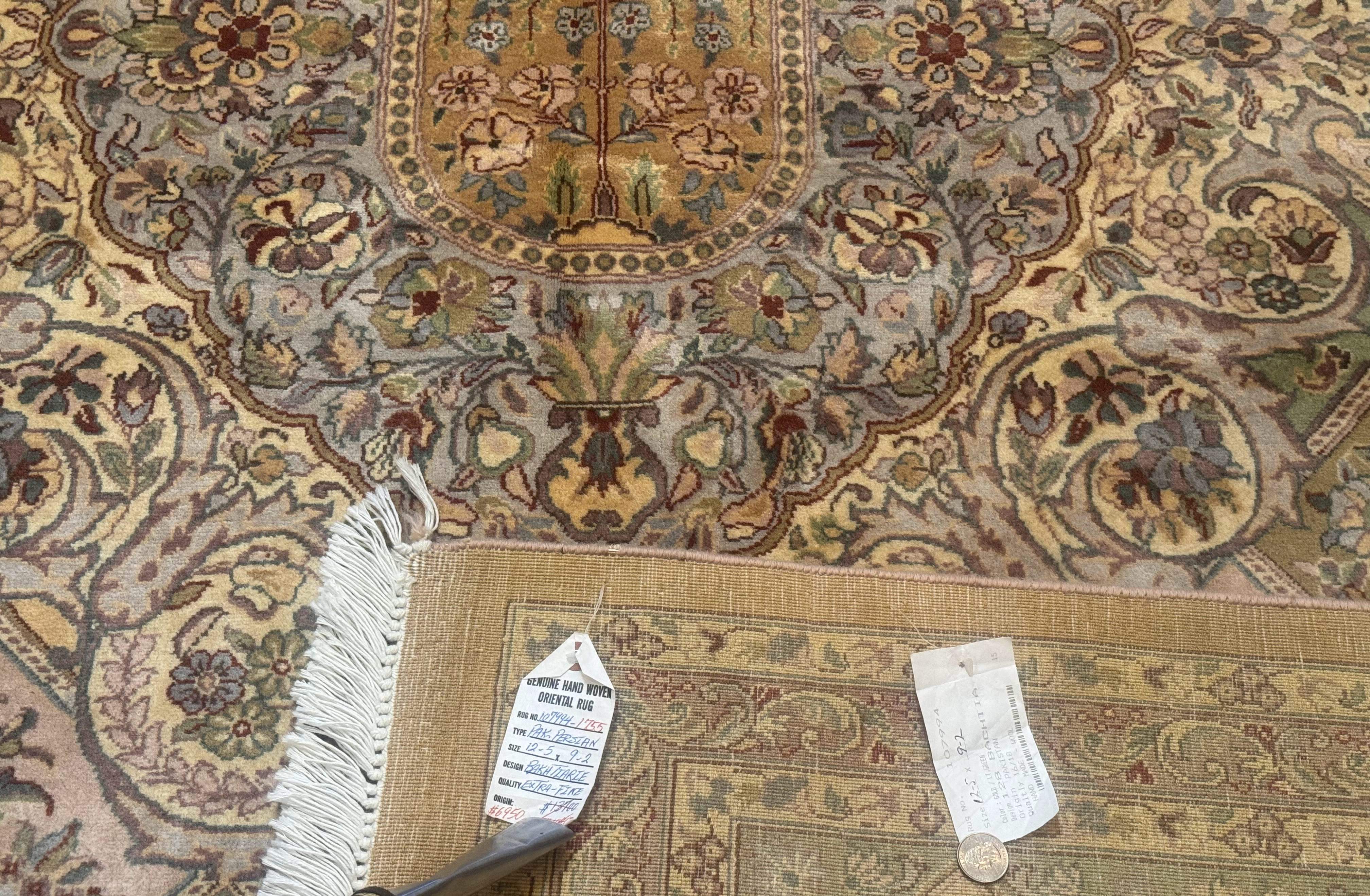 Pak Persian Rug 9x12, Diamond Panel Design, Fine 225 KPSI, Wool - Jewel Rugs