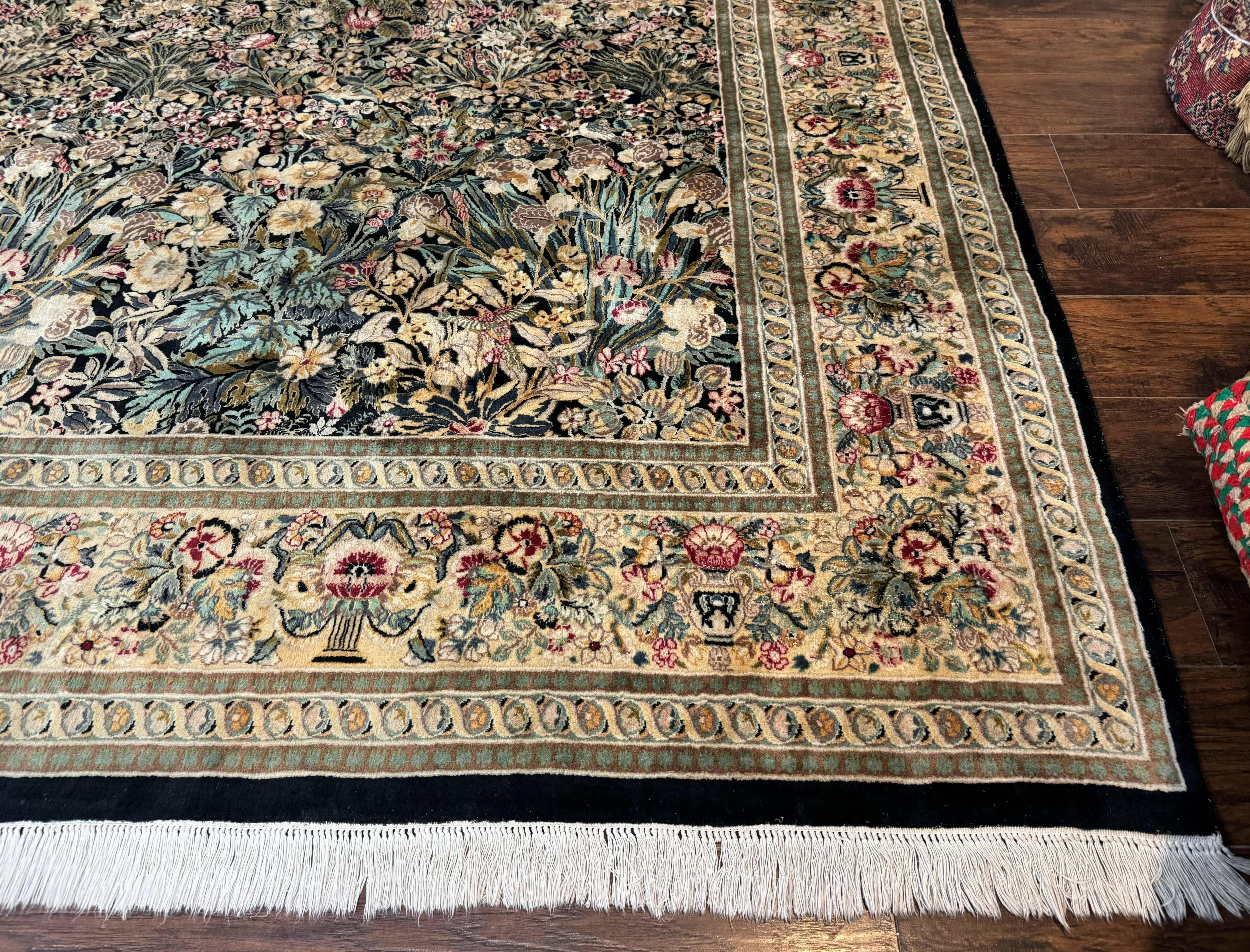 Pak Persian Rug 9x12, William Morris Floral Pattern, Bird Motifs, Wool Pakistani Oriental Carpet, 260 KPSI - Jewel Rugs