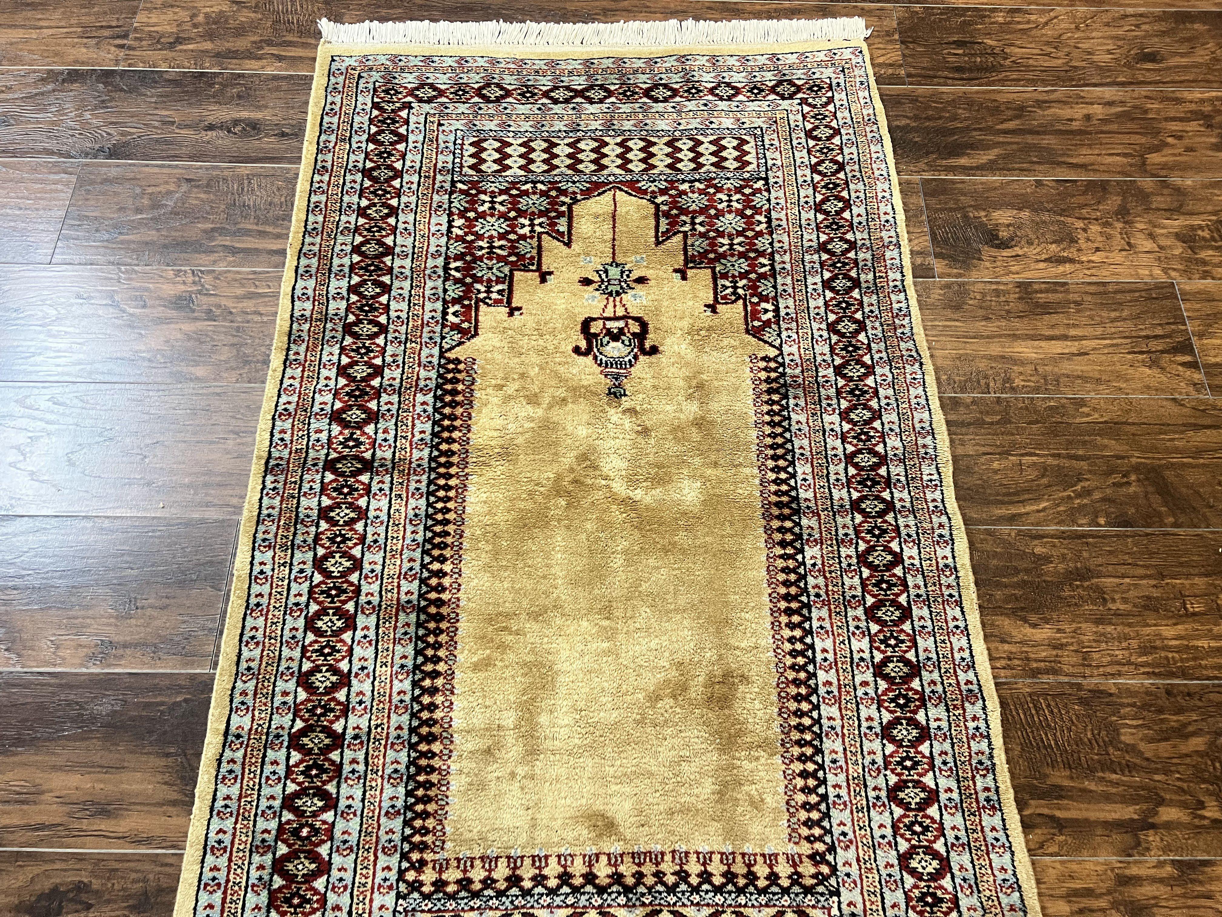 Bokhara Prayer Rug 3x5, Pakistani Turkoman Carpet, Tan, Handmade Vintage Wool Carpet - Jewel Rugs