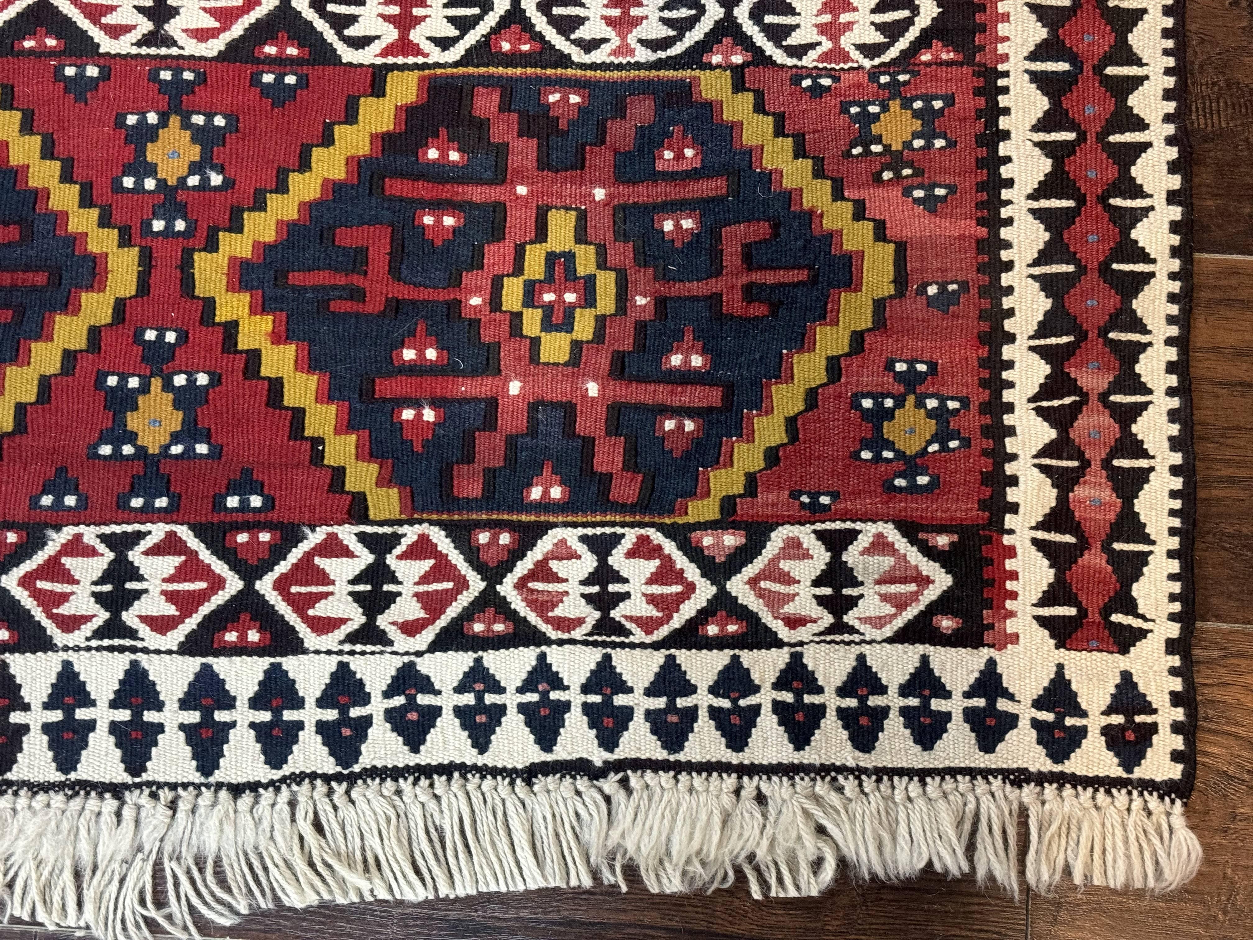 Caucasian Kilim Rug 5x7, Vintage Russian Flatweave Kilim Carpet, Tribal Bohemian Kilim Rug - Jewel Rugs