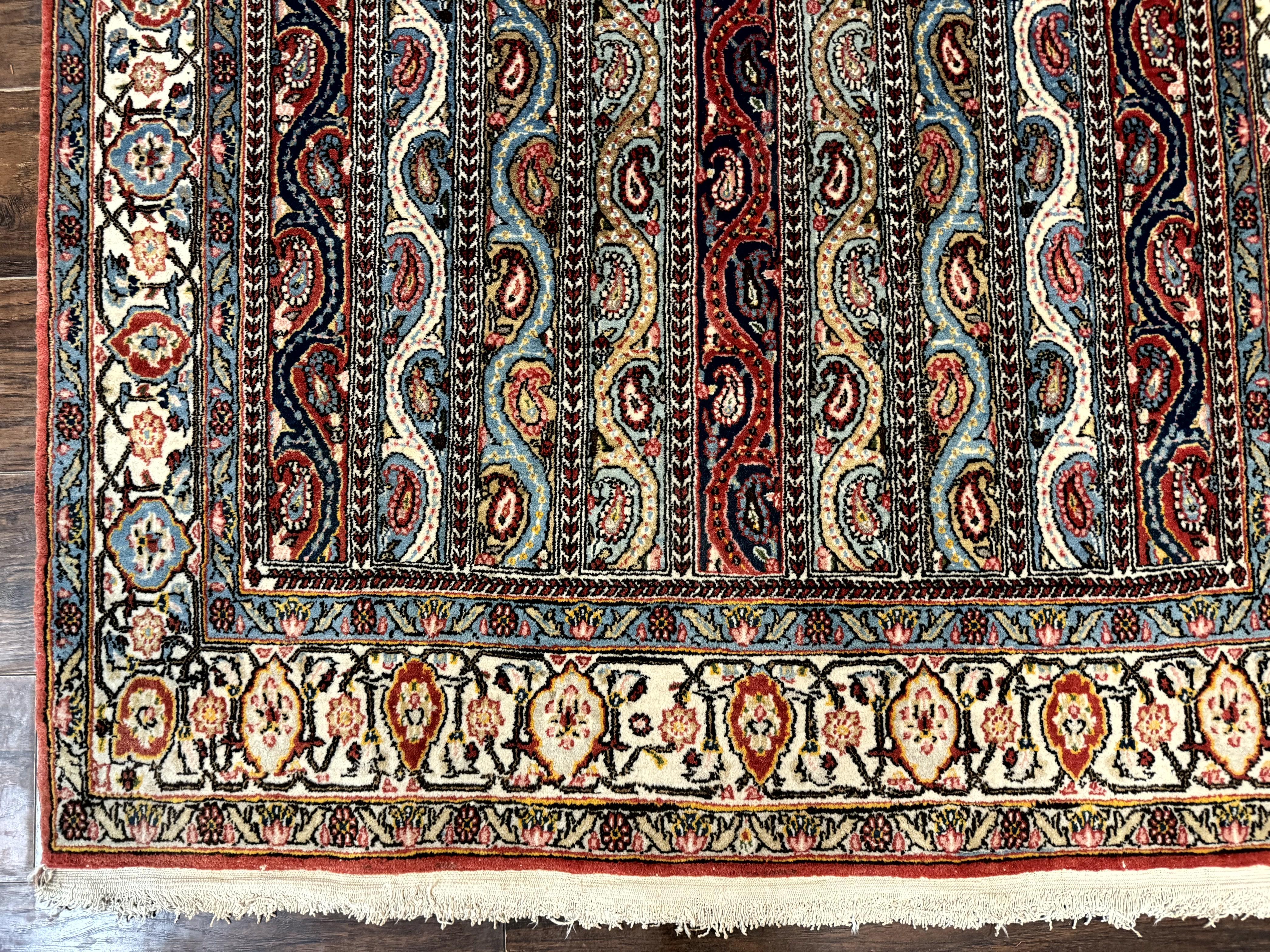 Persian Qum Rug 4x7, Striped Paisley Boteh Design - Jewel Rugs