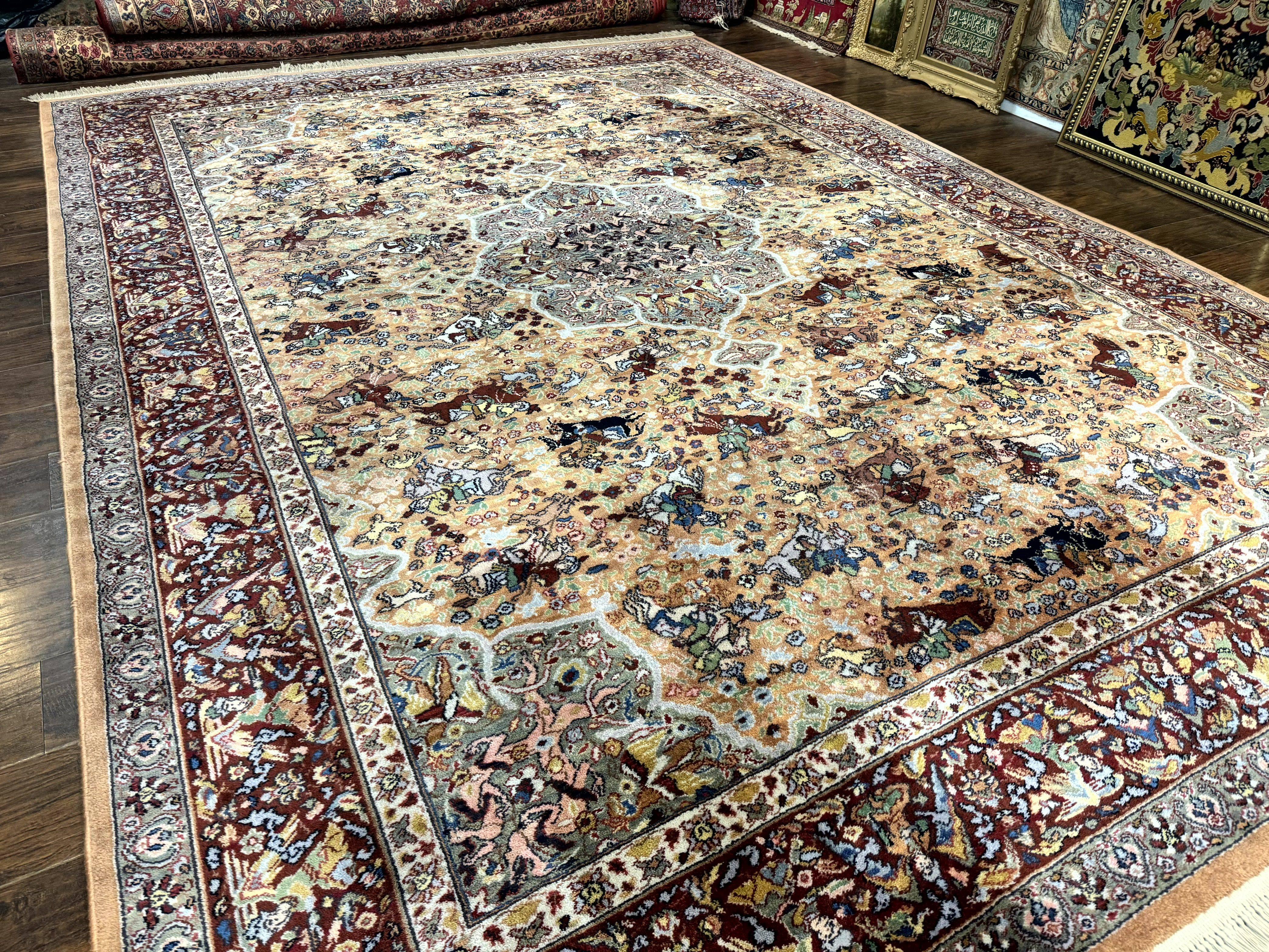 Karastan Rug 10x14 - Persian Hunting #723 - Wool Pile, Vintage - Jewel Rugs