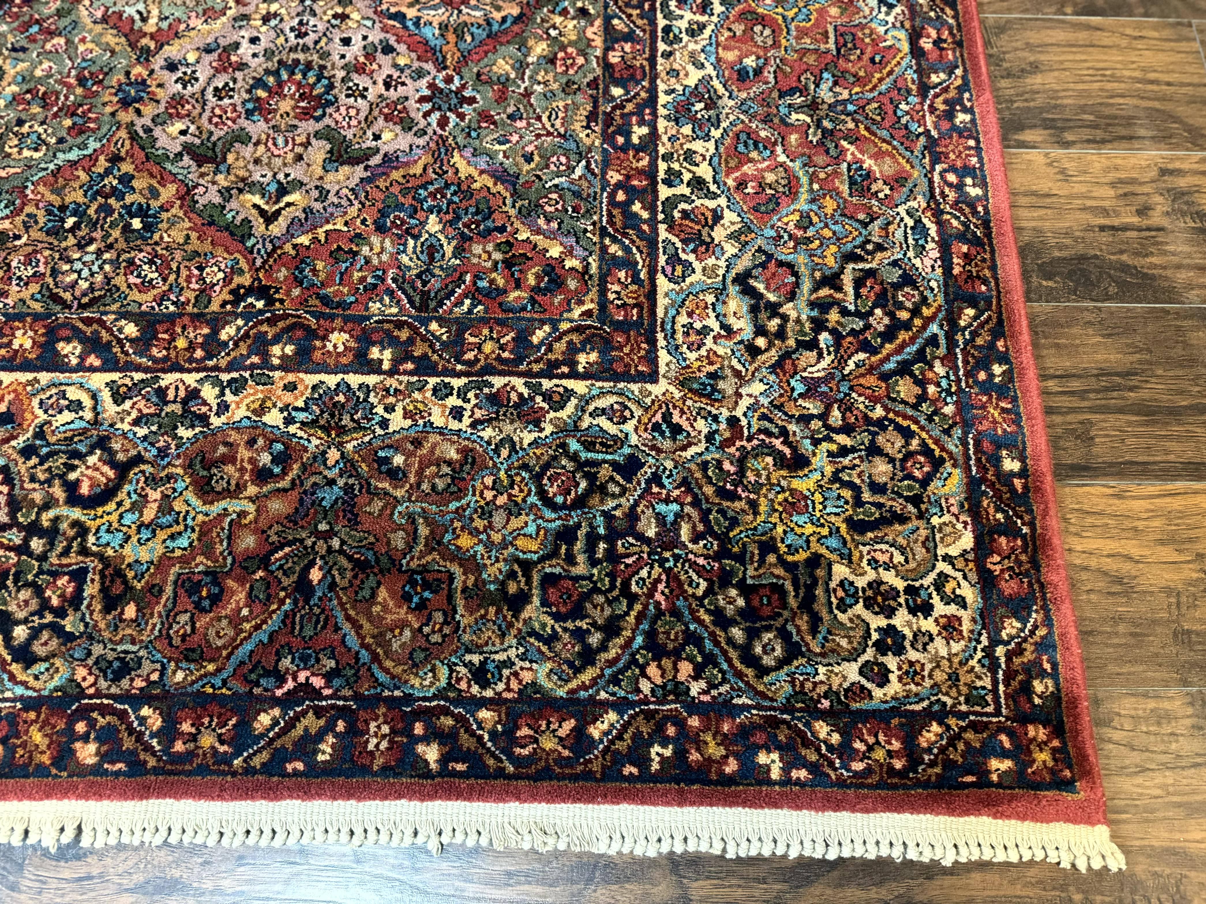 Karastan Rug Multicolor Panel Kirman #717, 8.8 x 12 Karastan Carpet, Vintage Multipanel Kirman, Original 700 Series, Wool, Vintage - Jewel Rugs