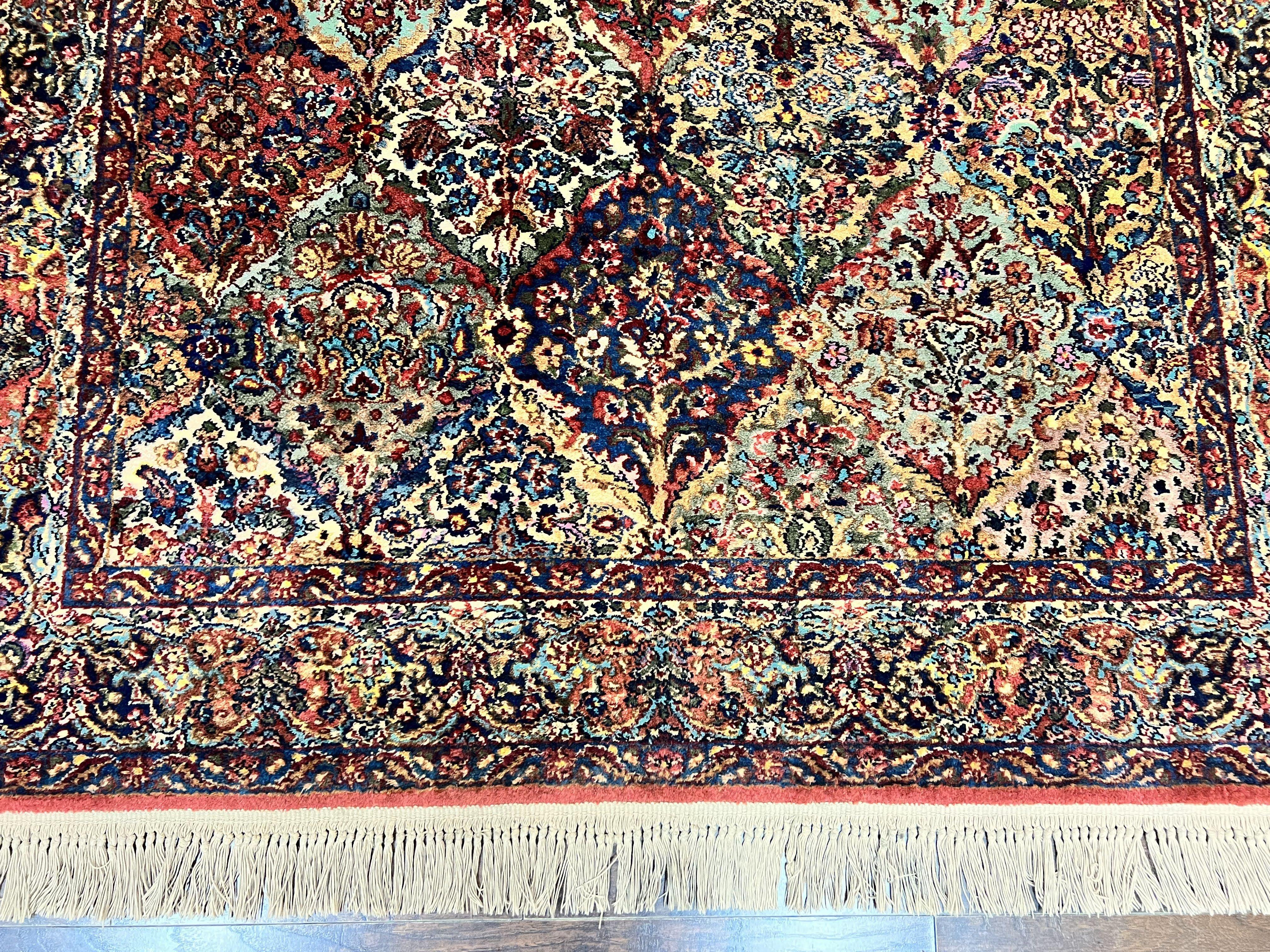 Karastan Multicolor Panel Kirman Rug #717, Wool Karastan Rug 5.9 x 9, Vintage Multipanel Kirman, Original Karastan Collection 700 Series - Jewel Rugs