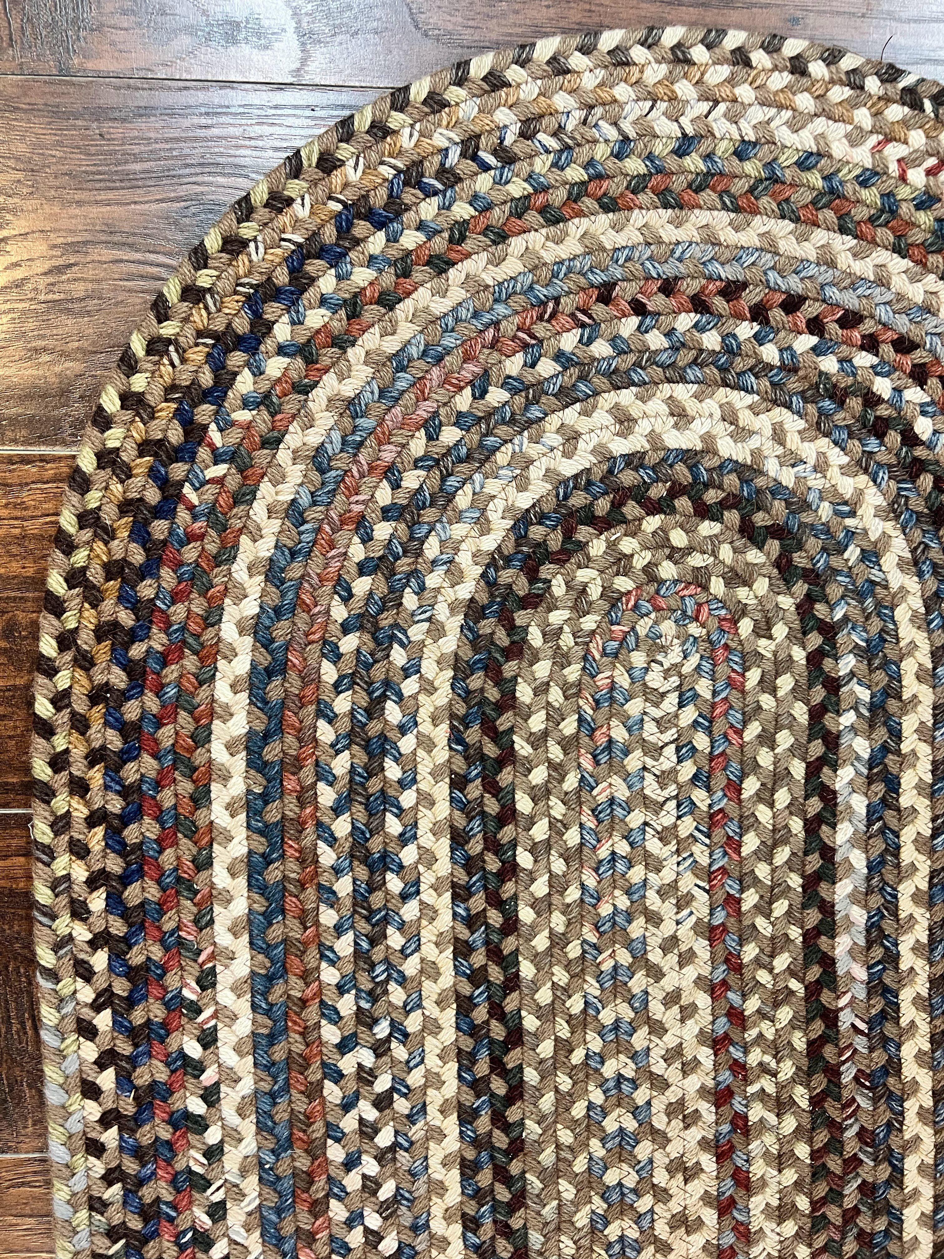 Oval Braided Rug 2x4, Multicolor Oval Rug, Hand Woven, Vintage Wool Handmade Braided Rug, Small American Braided Rug - Jewel Rugs