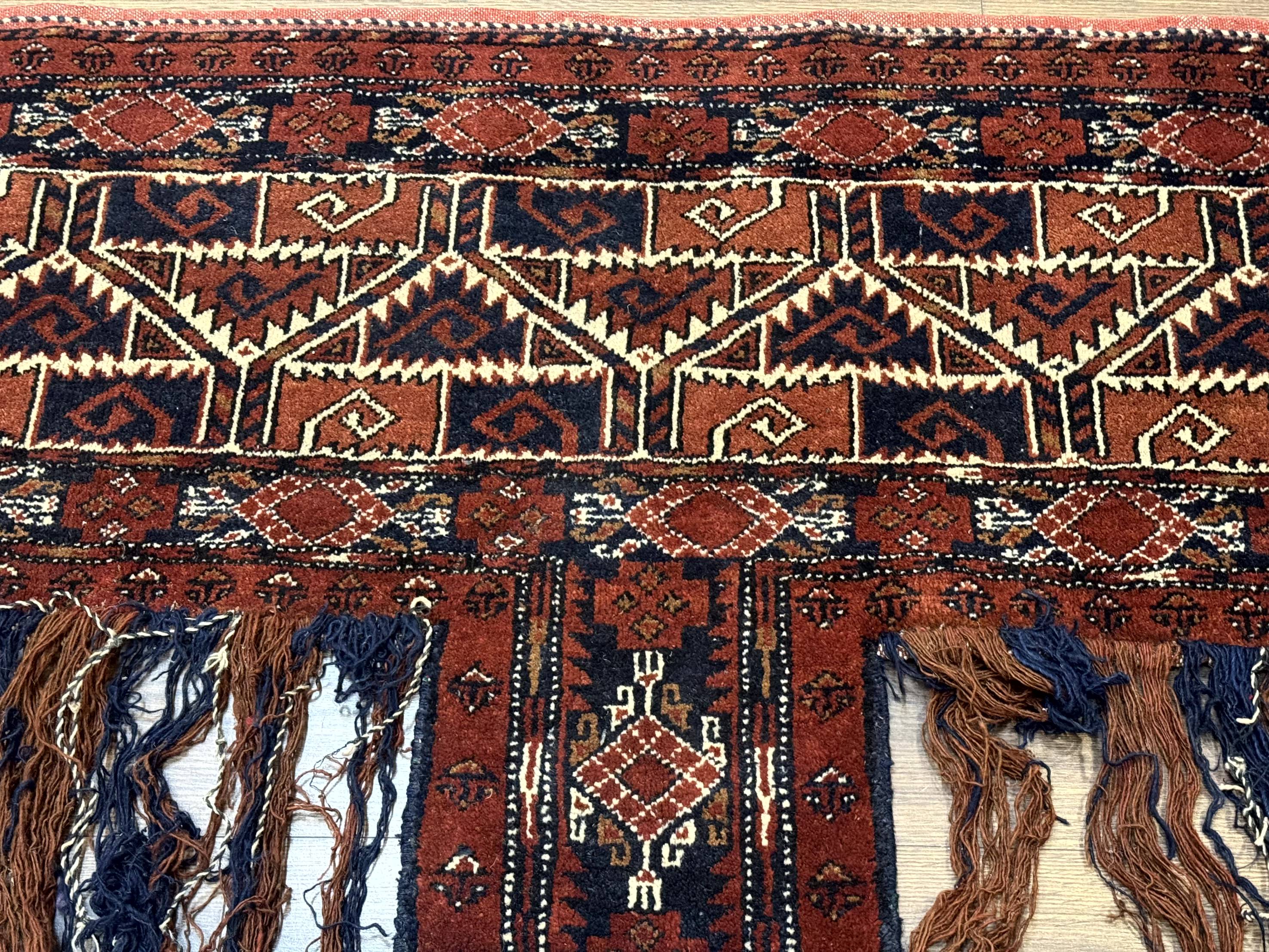 Antique Afghan Beshir Tent Header Textile Rug, Tribal Collectible, Wool - Jewel Rugs