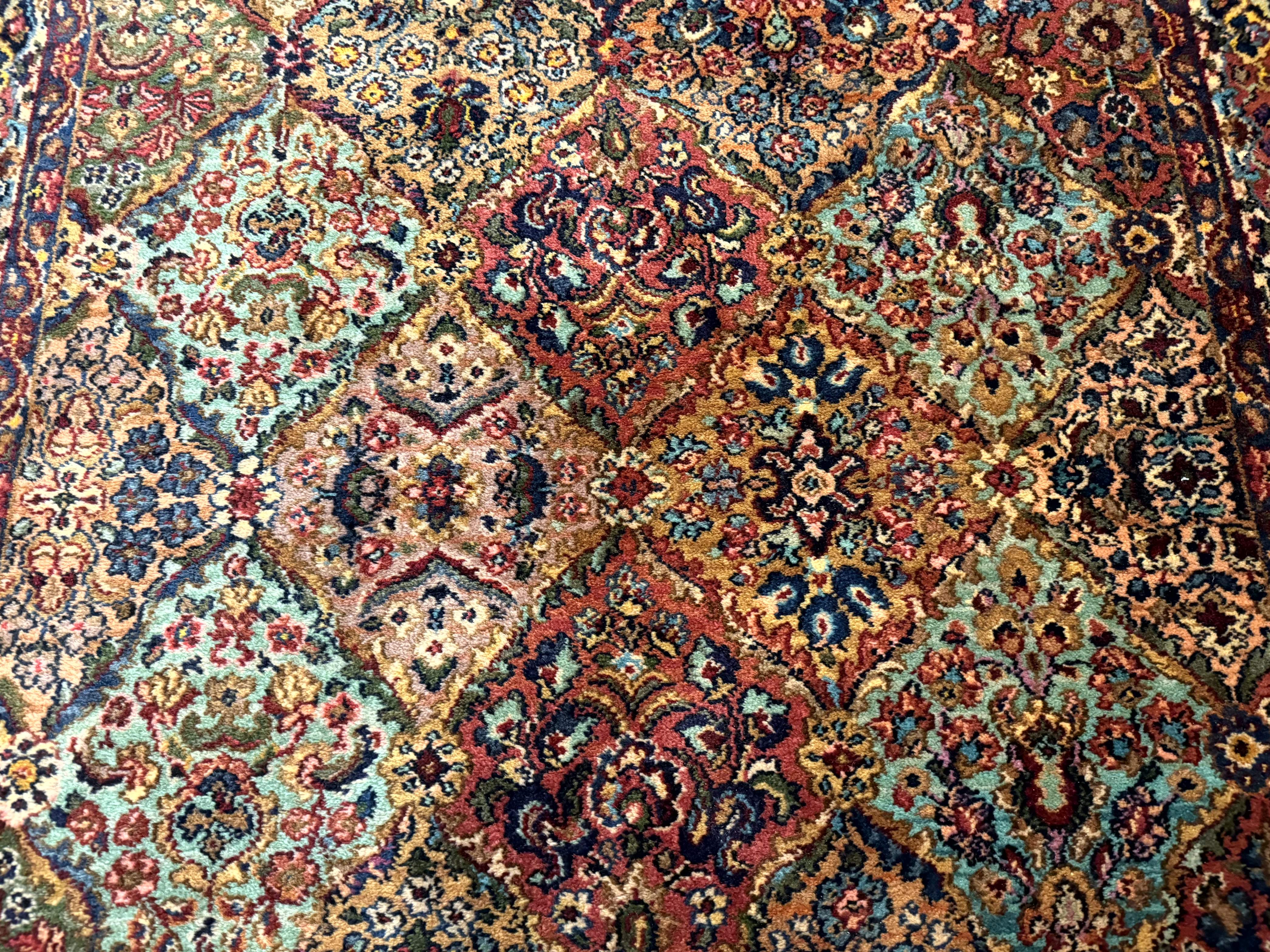 Karastan Rug 4x6, Multicolor Panel Kirman #717, Wool Original 700 Series Vintage - Jewel Rugs