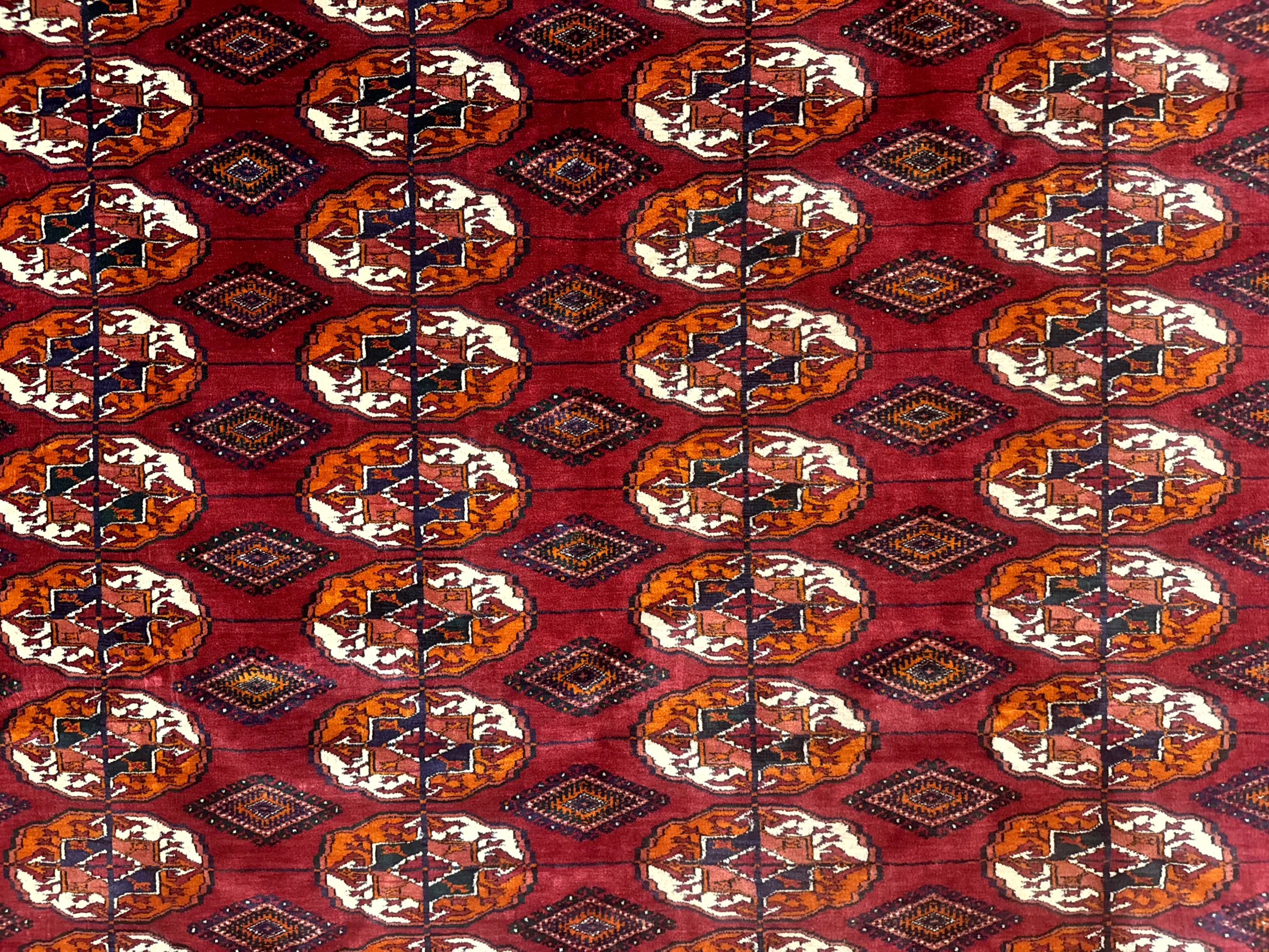 Persian Turkoman Rug 7x9, Red Tribal Carpet - Jewel Rugs