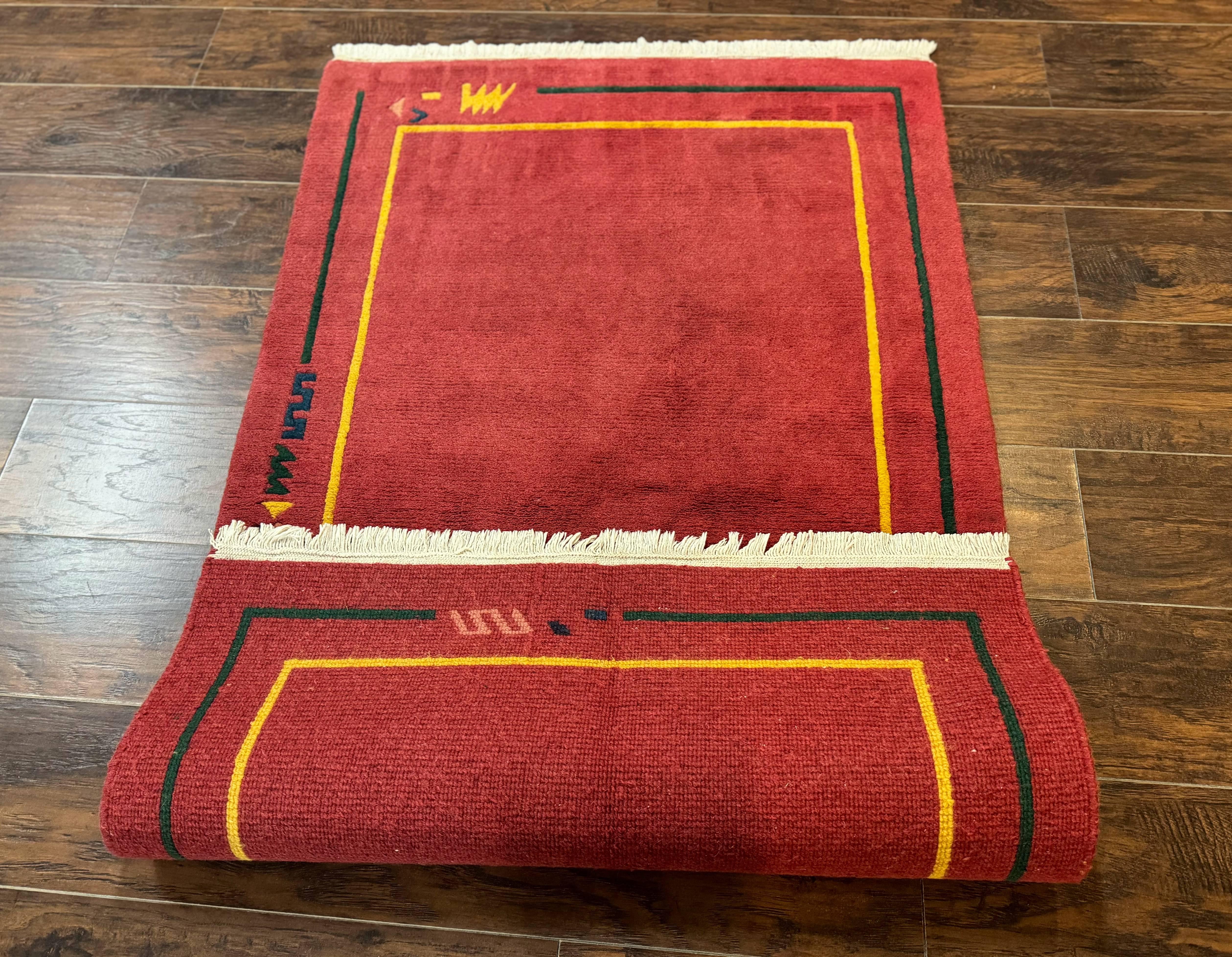 Indo Persian Gabbeh Rug 3x5, Red - Jewel Rugs