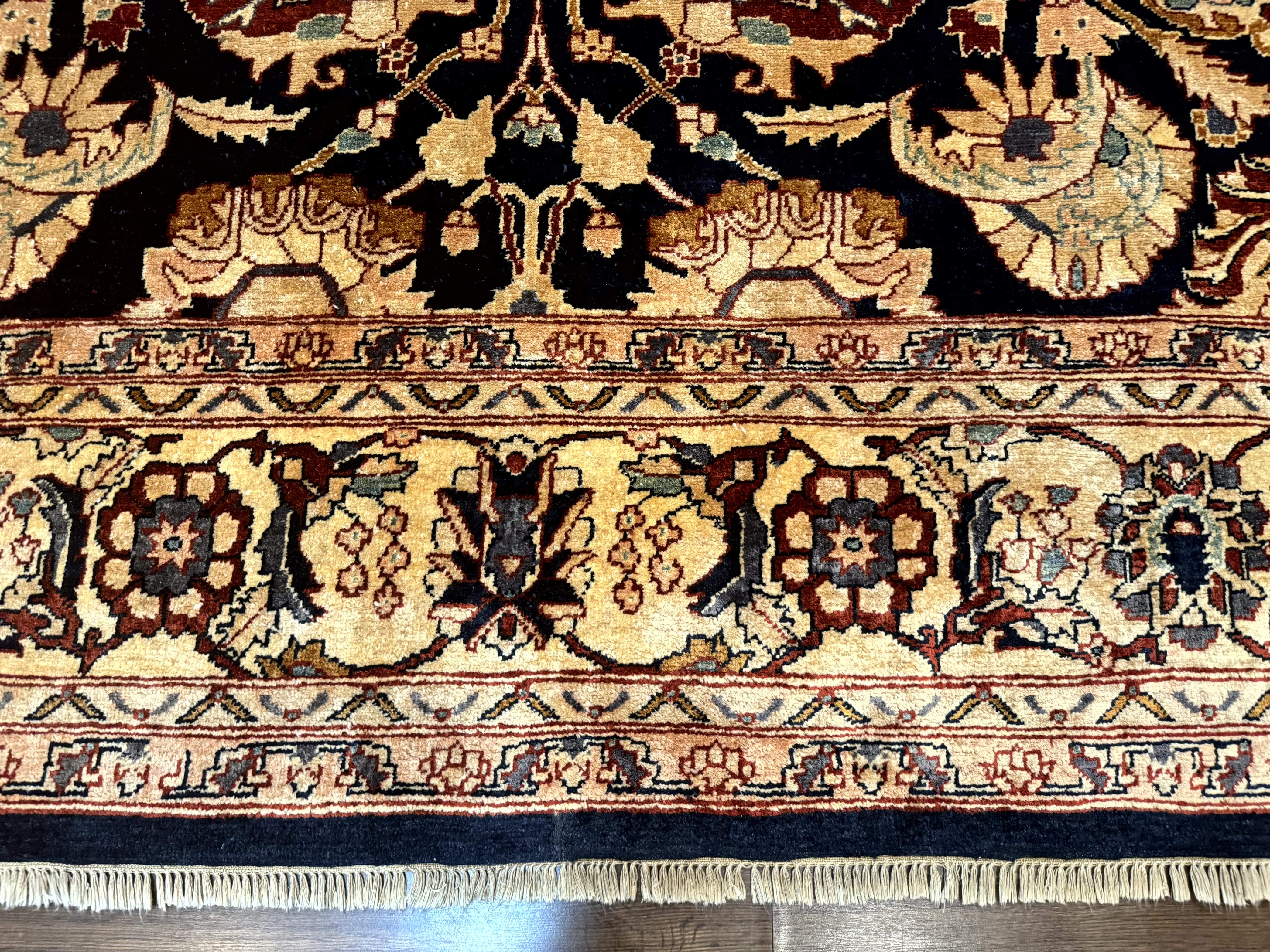 Pak Persian Bidjar Rug 10x13, Midnight Blue and Tan Pakistani Carpet - Jewel Rugs