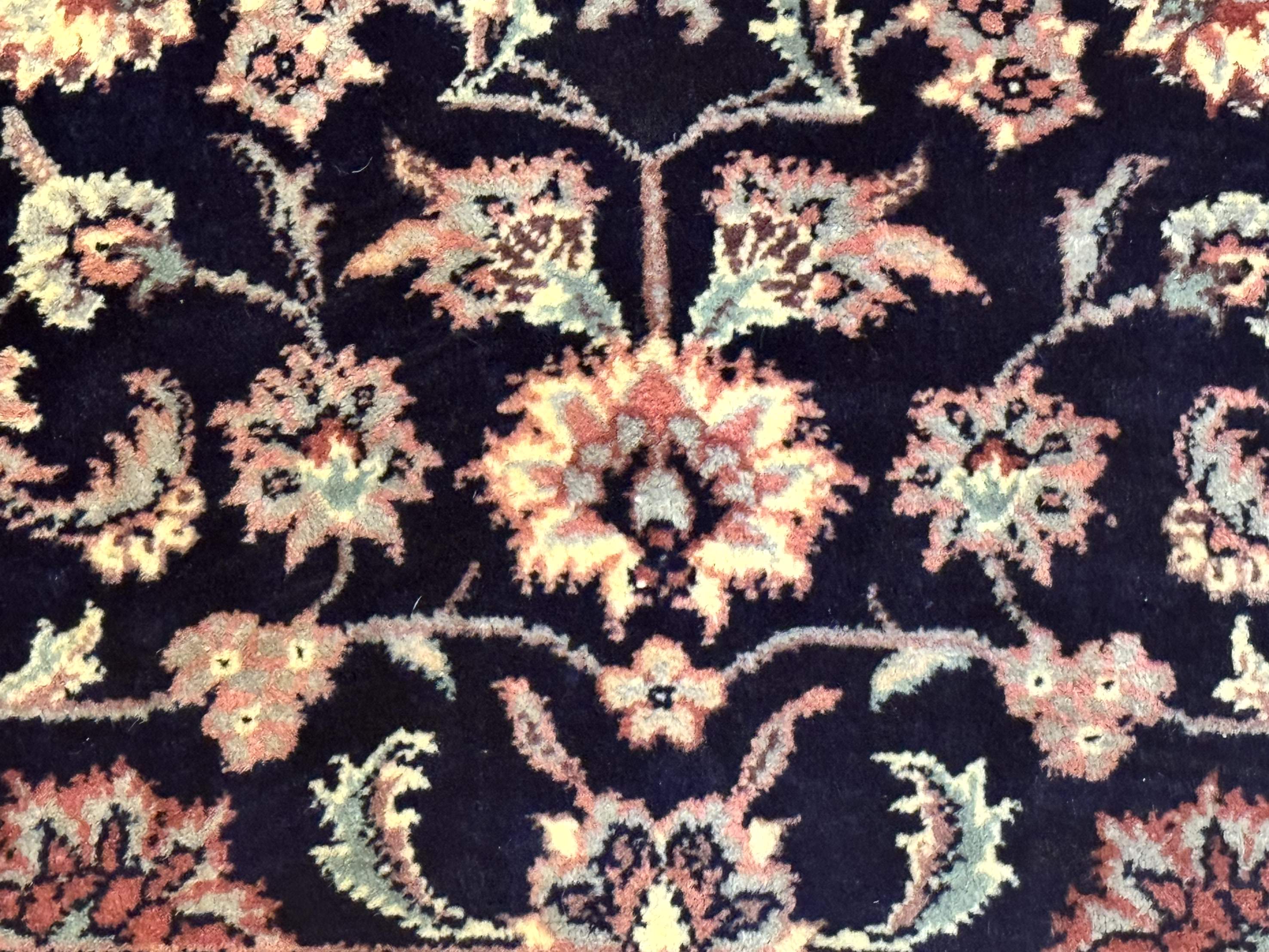 Sino Persian Rug 4x6, Navy Blue and Cream, Floral Allover Oriental Carpet - Jewel Rugs