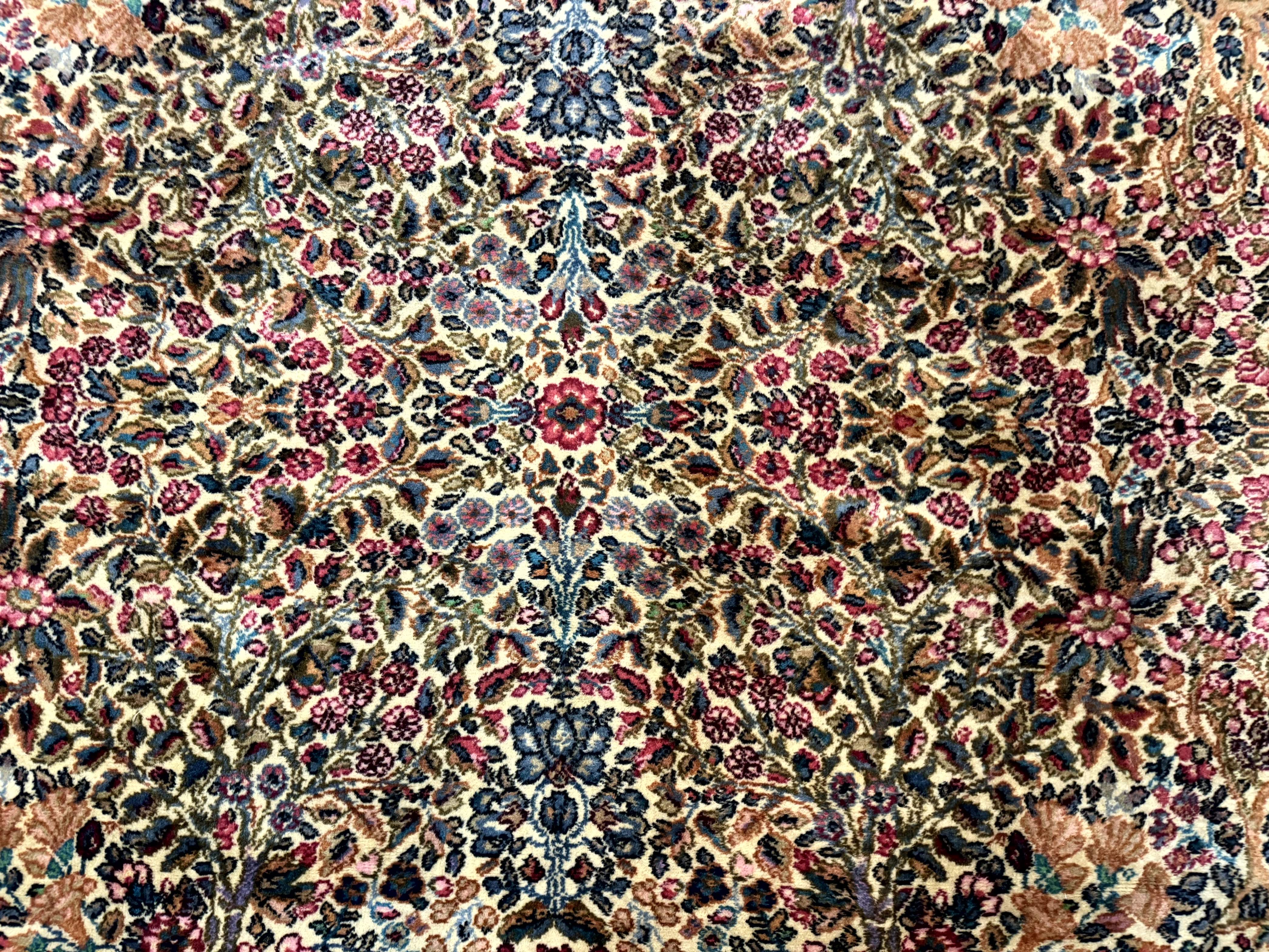 Karastan Rug 9x12, Lanamar Kirman #5519, Wool Antique Floral Karastan Carpet, Tree of Life Design - Jewel Rugs