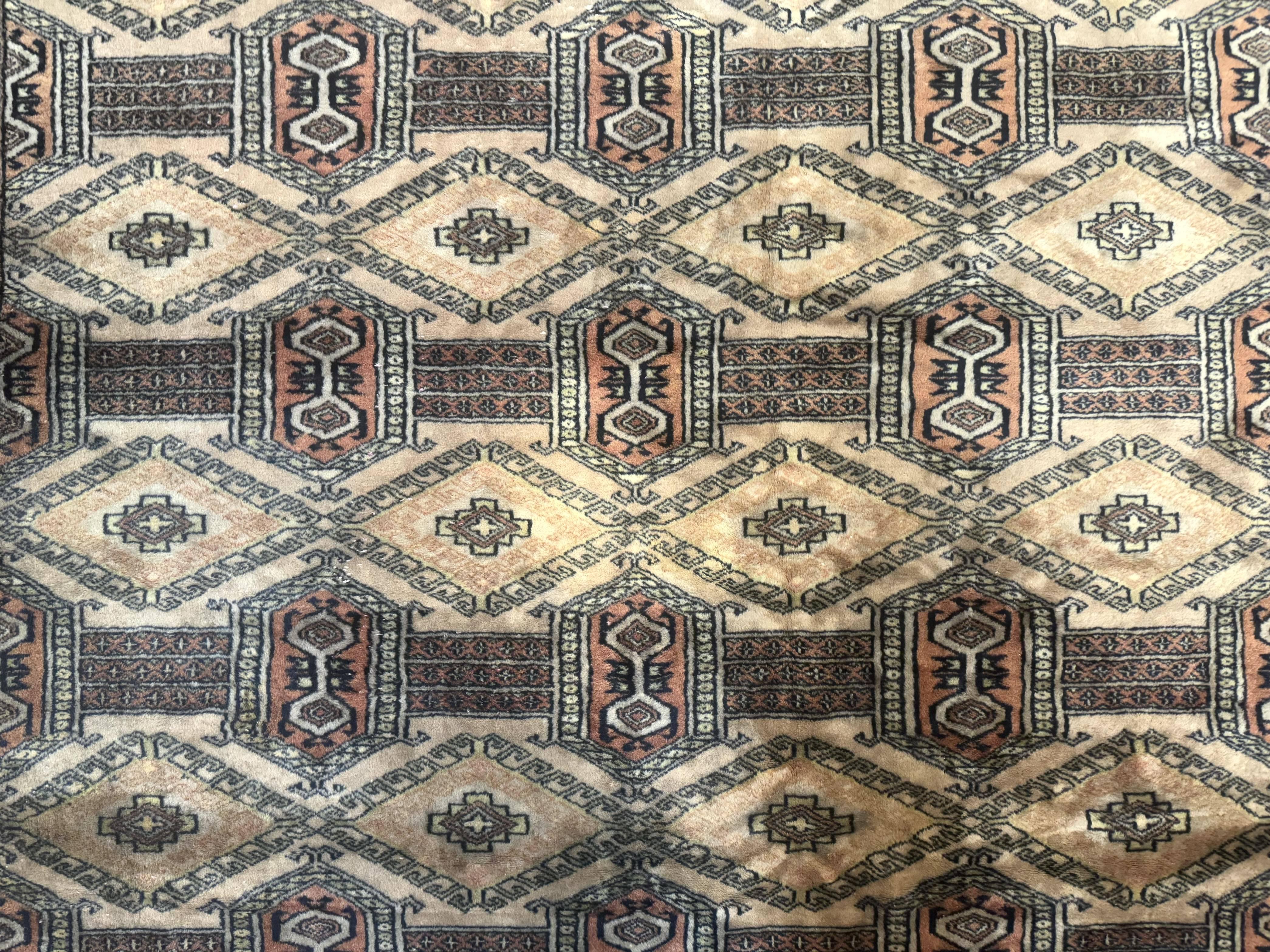 Turkoman Bokhara Rug 8x11, Camel Hair Color, Handmade Vintage Wool Pakistani Carpet - Jewel Rugs