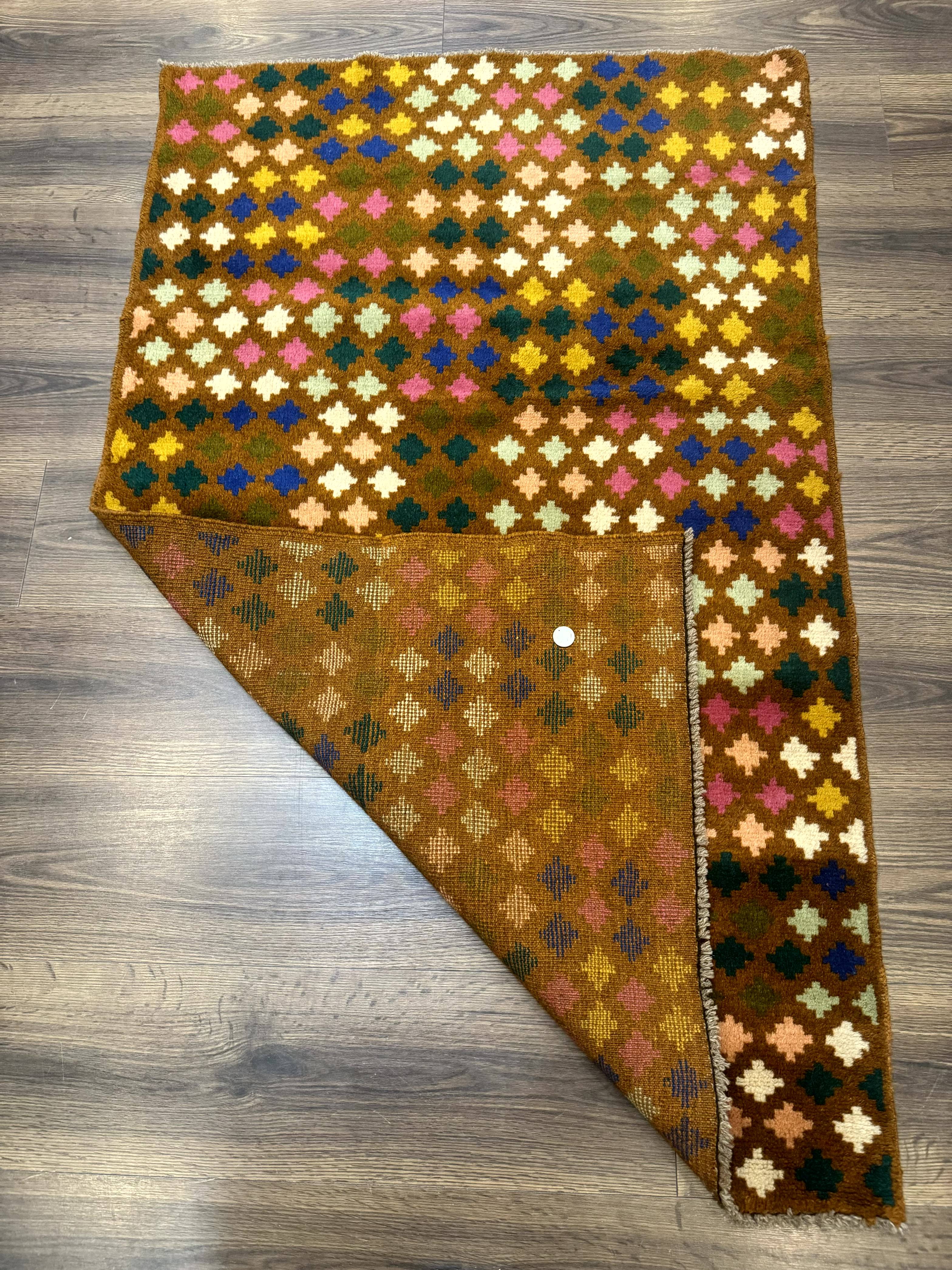 Afghan Balouch Rug 3x5, Multicolor, Vintage, Wool, Handmade - Jewel Rugs