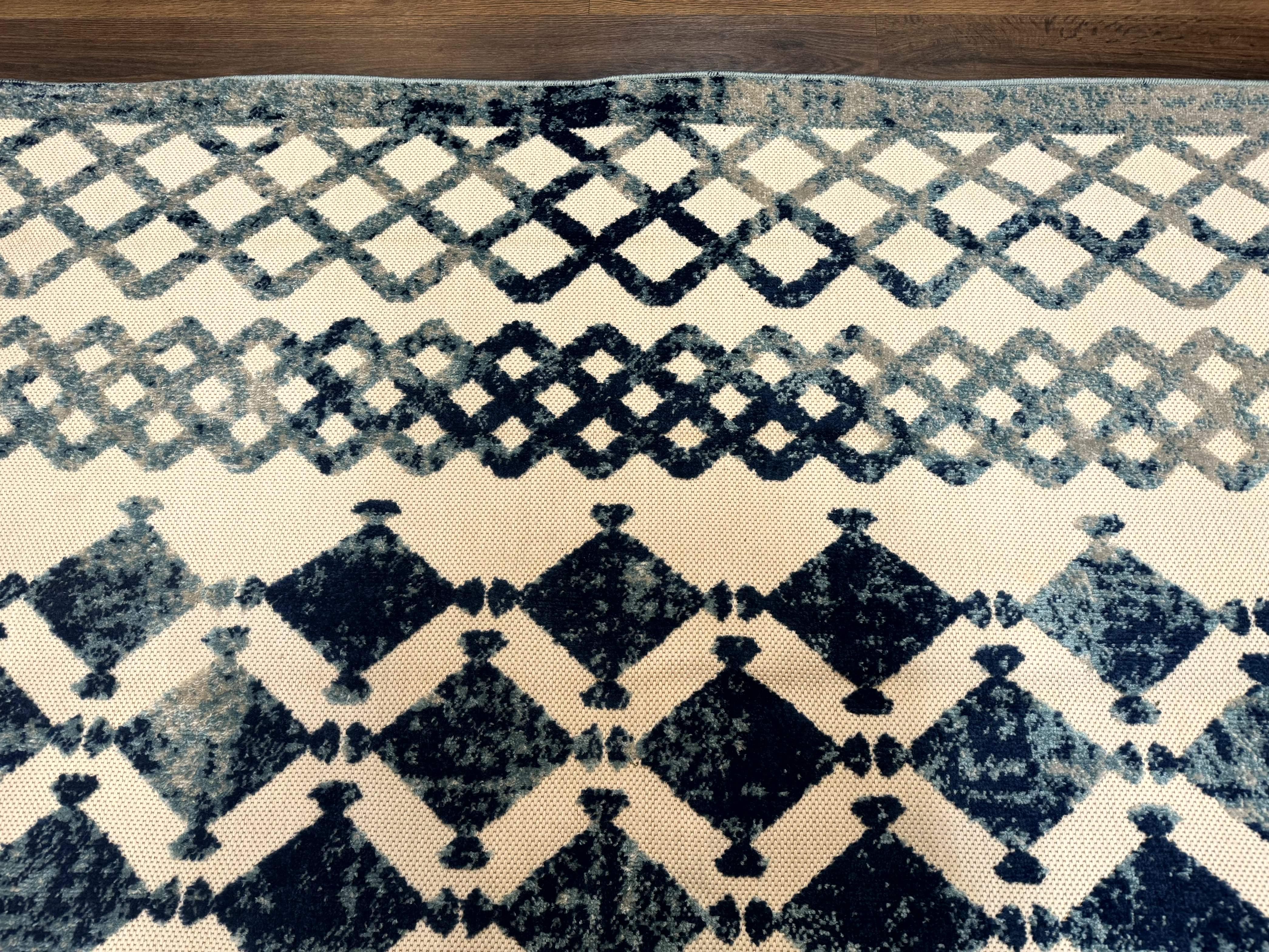 Modern Rug 8x10, Abstract Rug, Oat and Blue, Raised Pattern, Modway Rug Collection - Jewel Rugs