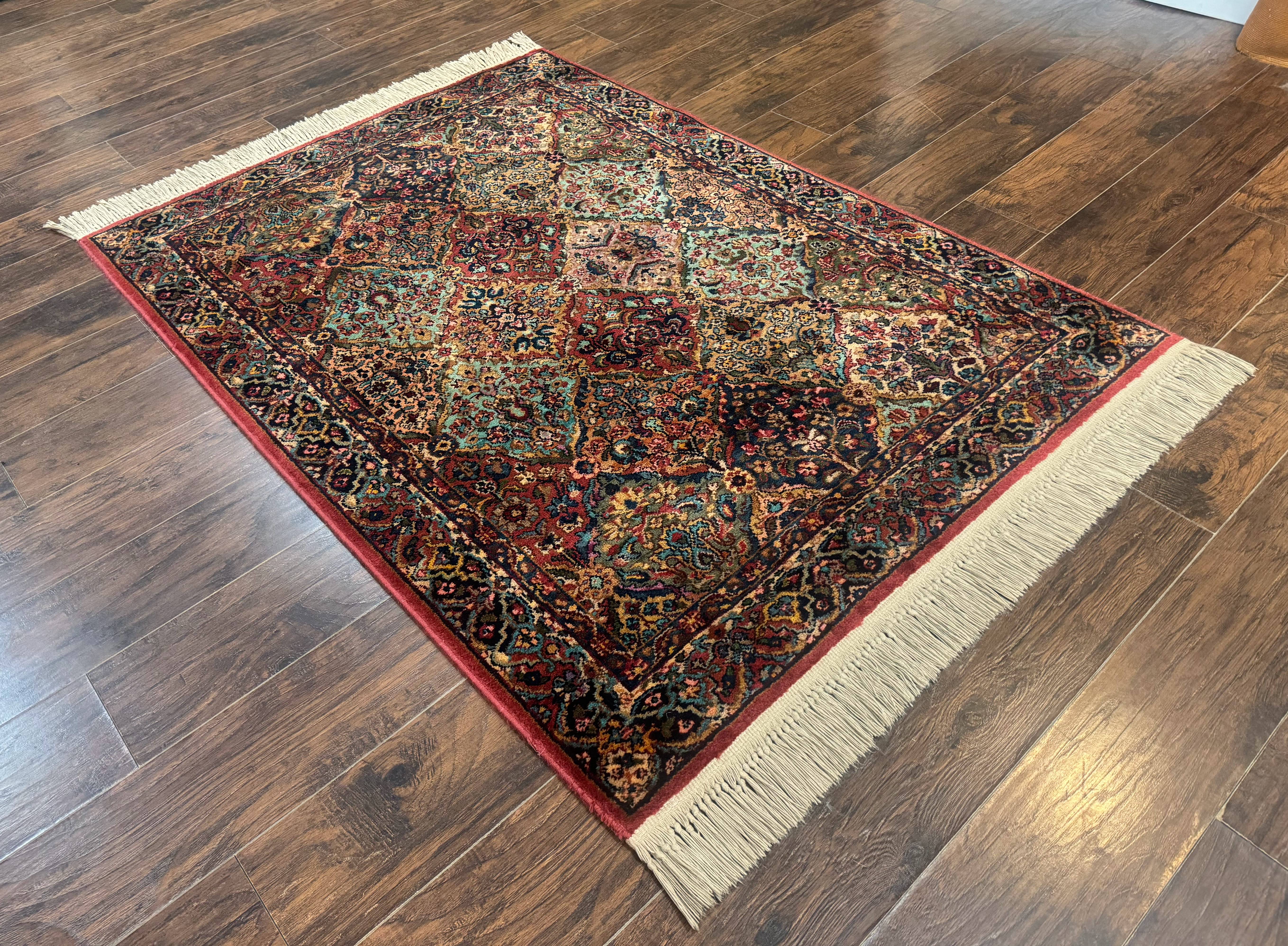 Karastan Rug 4x6, Multicolor Panel Kirman #717, Wool Original 700 Series Vintage - Jewel Rugs