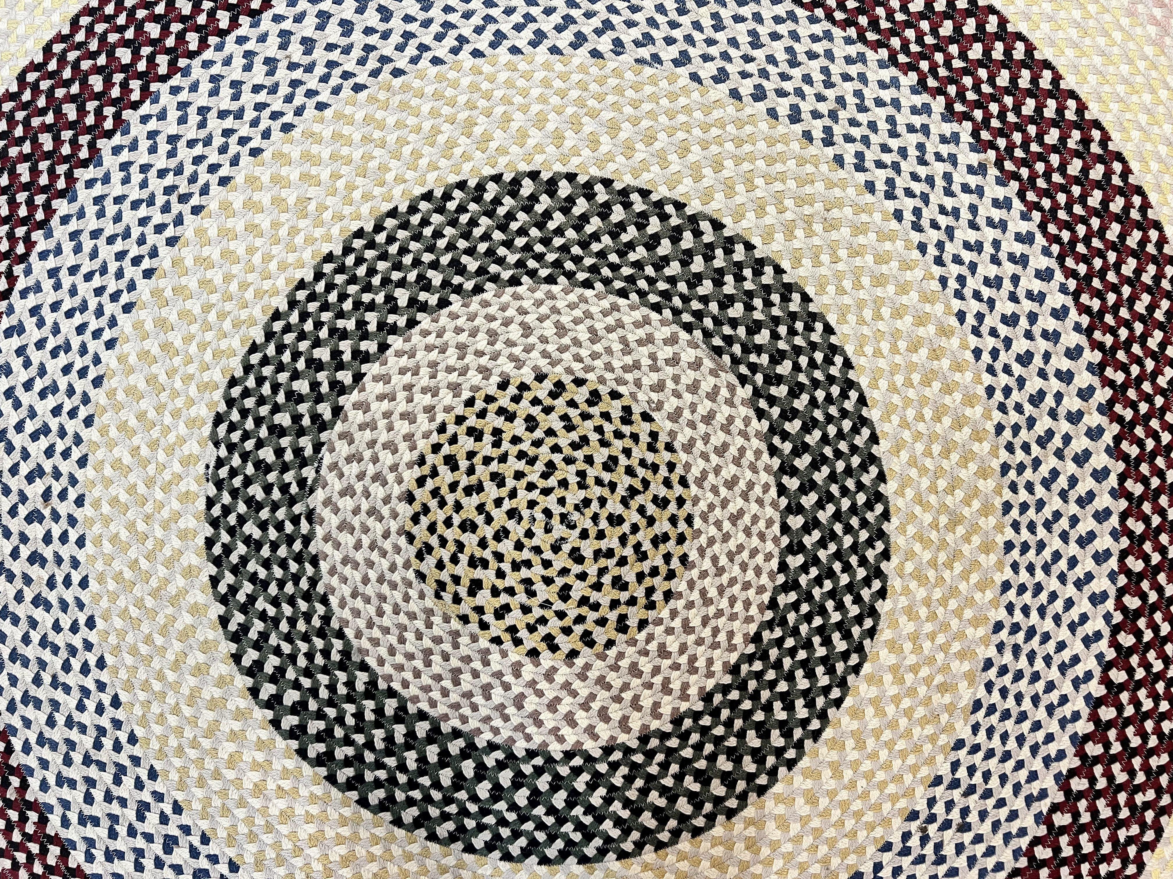 Round American Braided Rug 9x9 ft, Large Round Vintage Braided Rug, Multicolor - Jewel Rugs