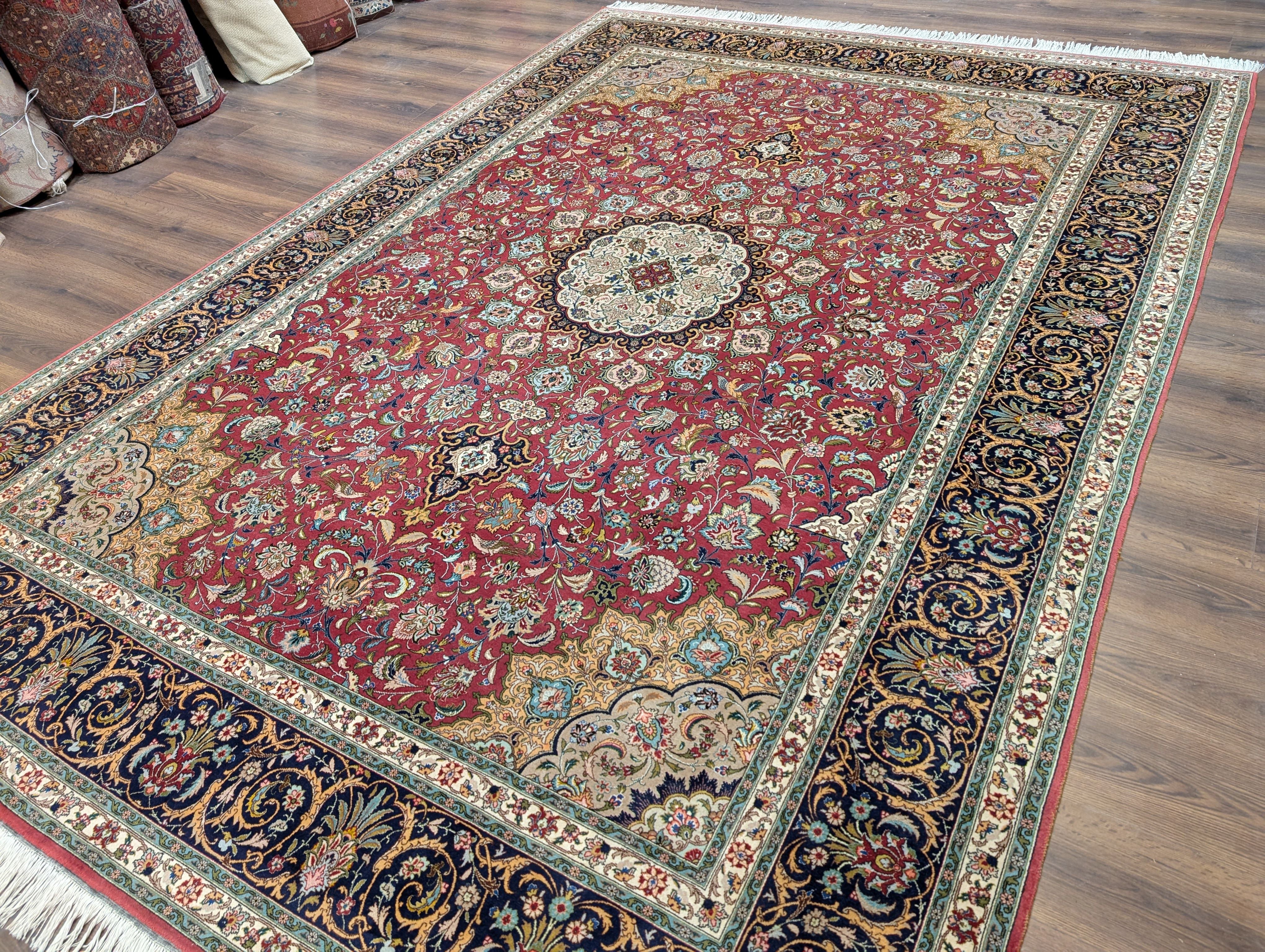 Persian Tabriz Rug 8x12, Fine 270 KPSI, Birds, Hand Knotted Carpet, Javad Galam Rug - Jewel Rugs