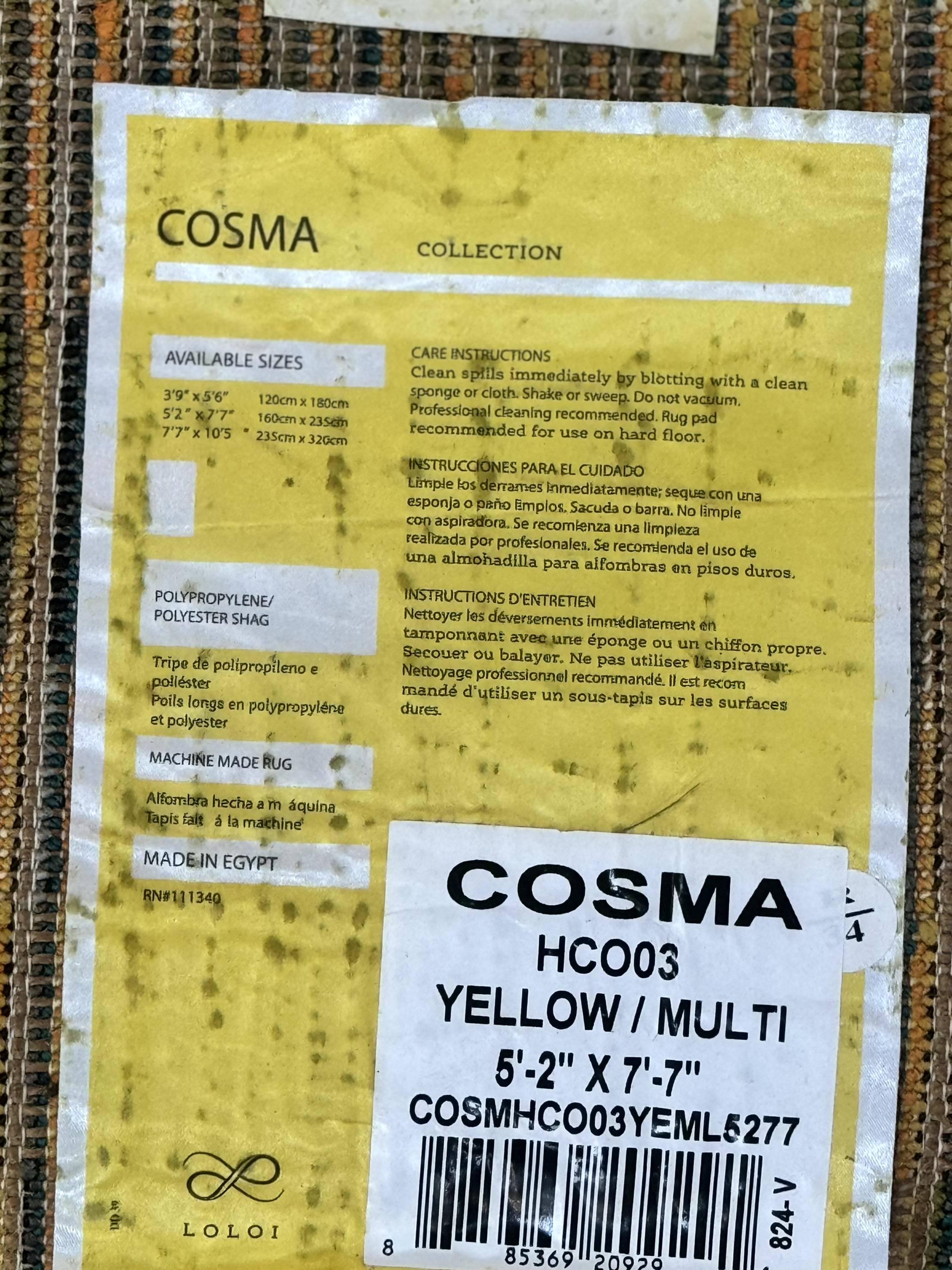 Shag Rug 5x8, Yellow Ivory Charcoal, Contemporary - Jewel Rugs