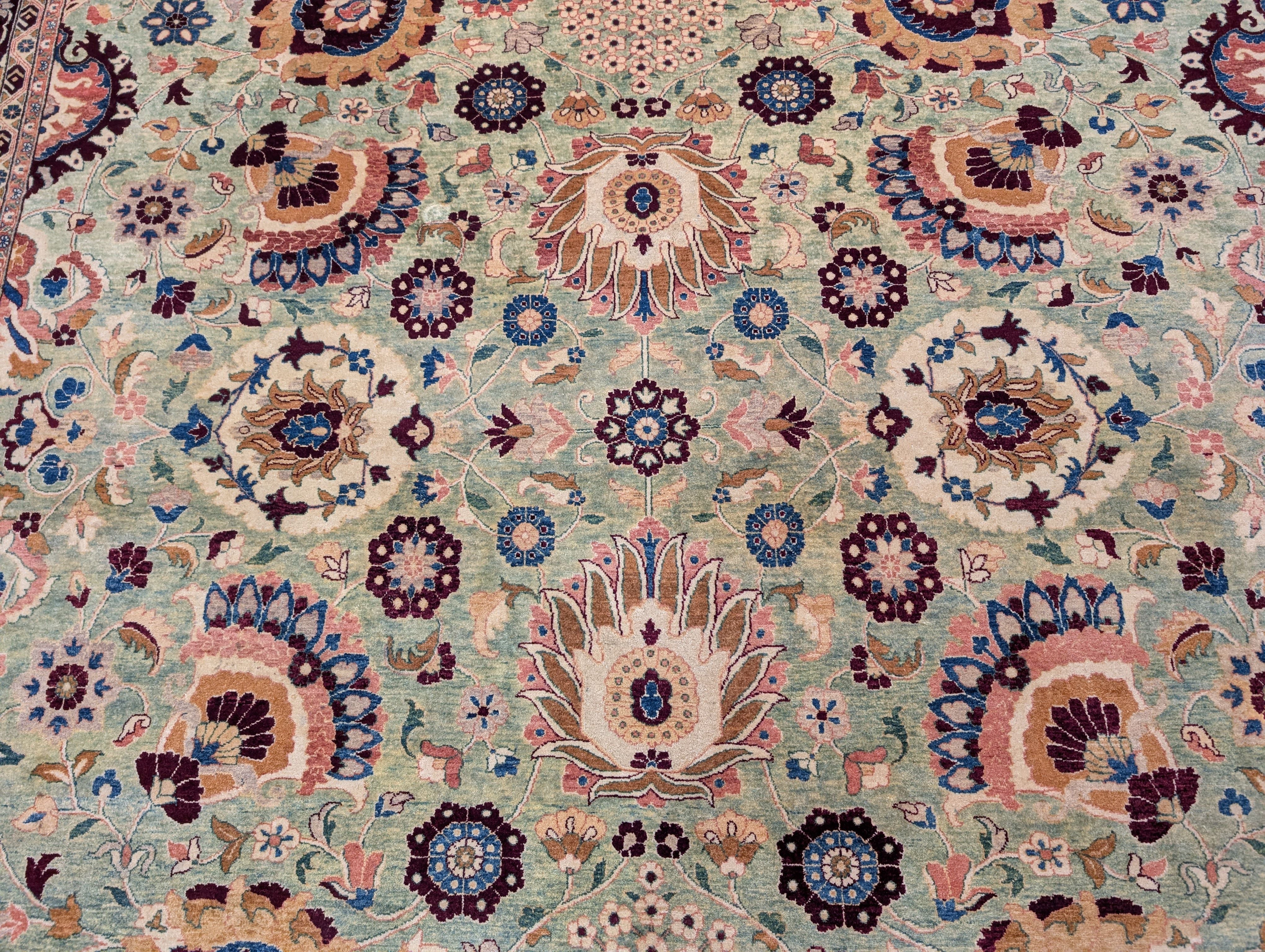 Pak Persian Rug 8x10 – Light Green Hand-Knotted Wool Oriental Carpet - Jewel Rugs