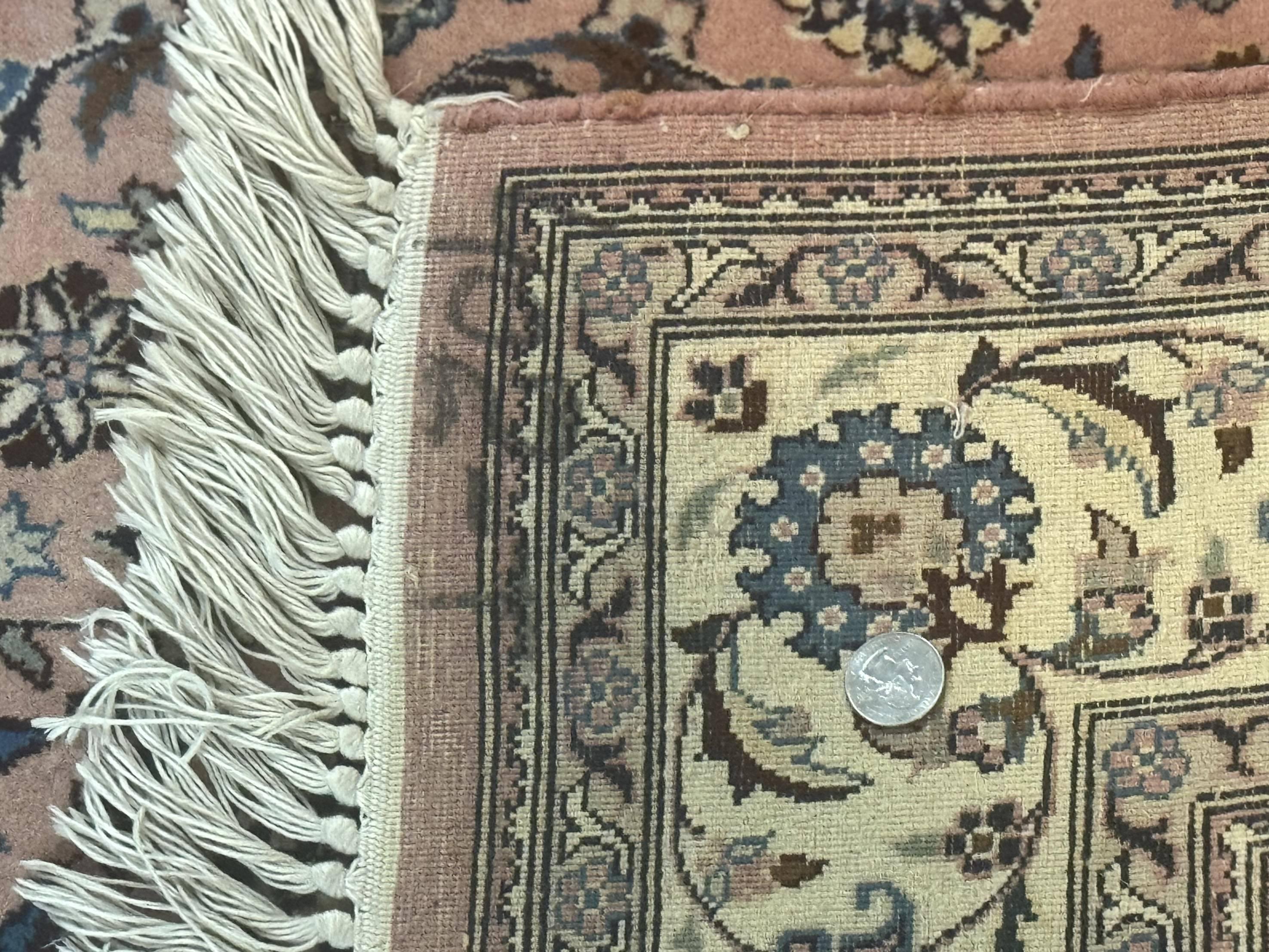 Pak Persian Rug 4x6, Pink and Cream, Very Fine 225 KPSI, Handmade Wool Oriental Carpet - Jewel Rugs