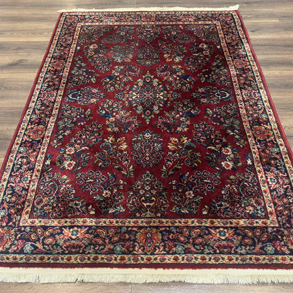 Karastan Rug 4x6 Red Sarouk #785, Wool Pile Original 700 Series, Vinta ...