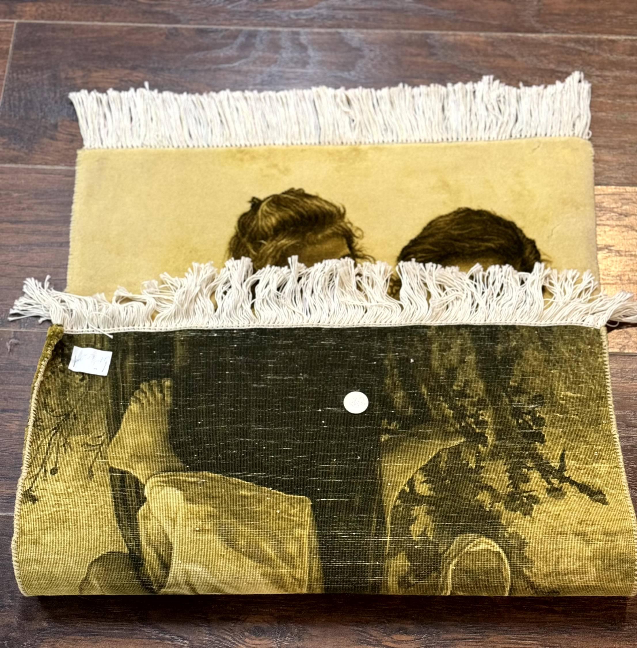 Persian Pictorial Rug 2x3, Very Fine 380 KPSI, Persian Tabriz Rug - Jewel Rugs