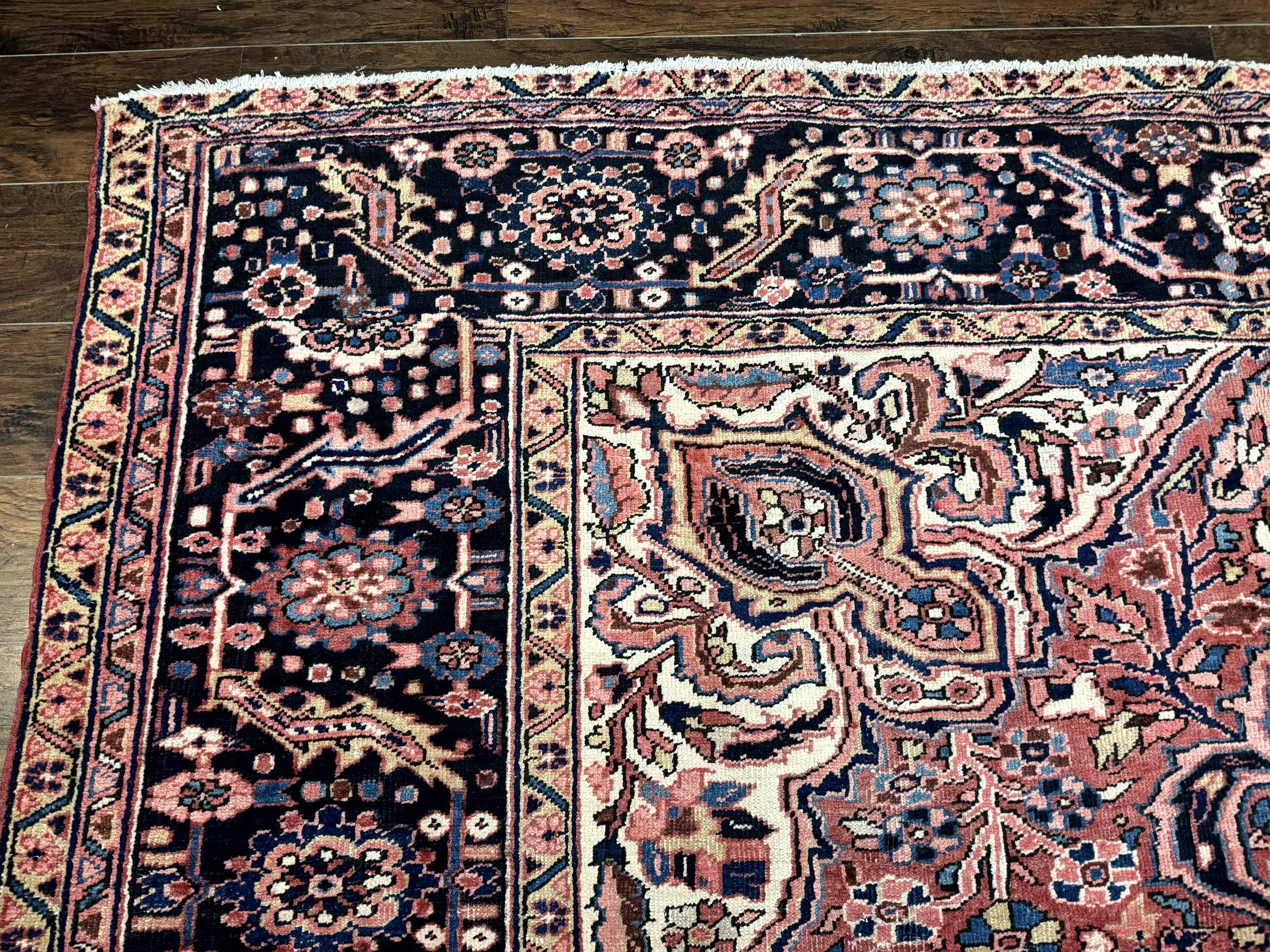 Persian Heriz Rug 10x13, Antique Wool Carpet, Geometric, Ahar Rug - Jewel Rugs