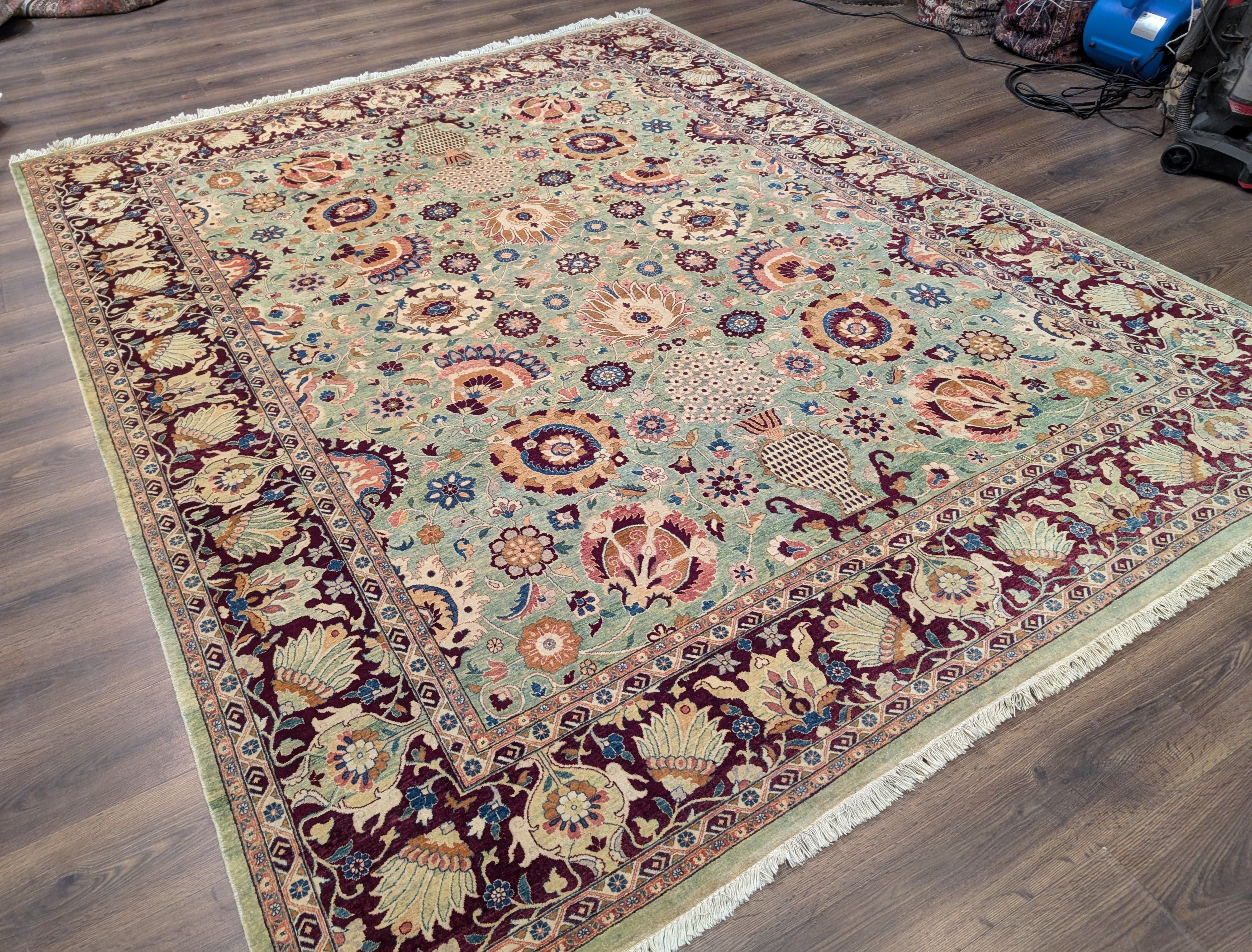 Pak Persian Rug 8x10 – Light Green Hand-Knotted Wool Oriental Carpet - Jewel Rugs