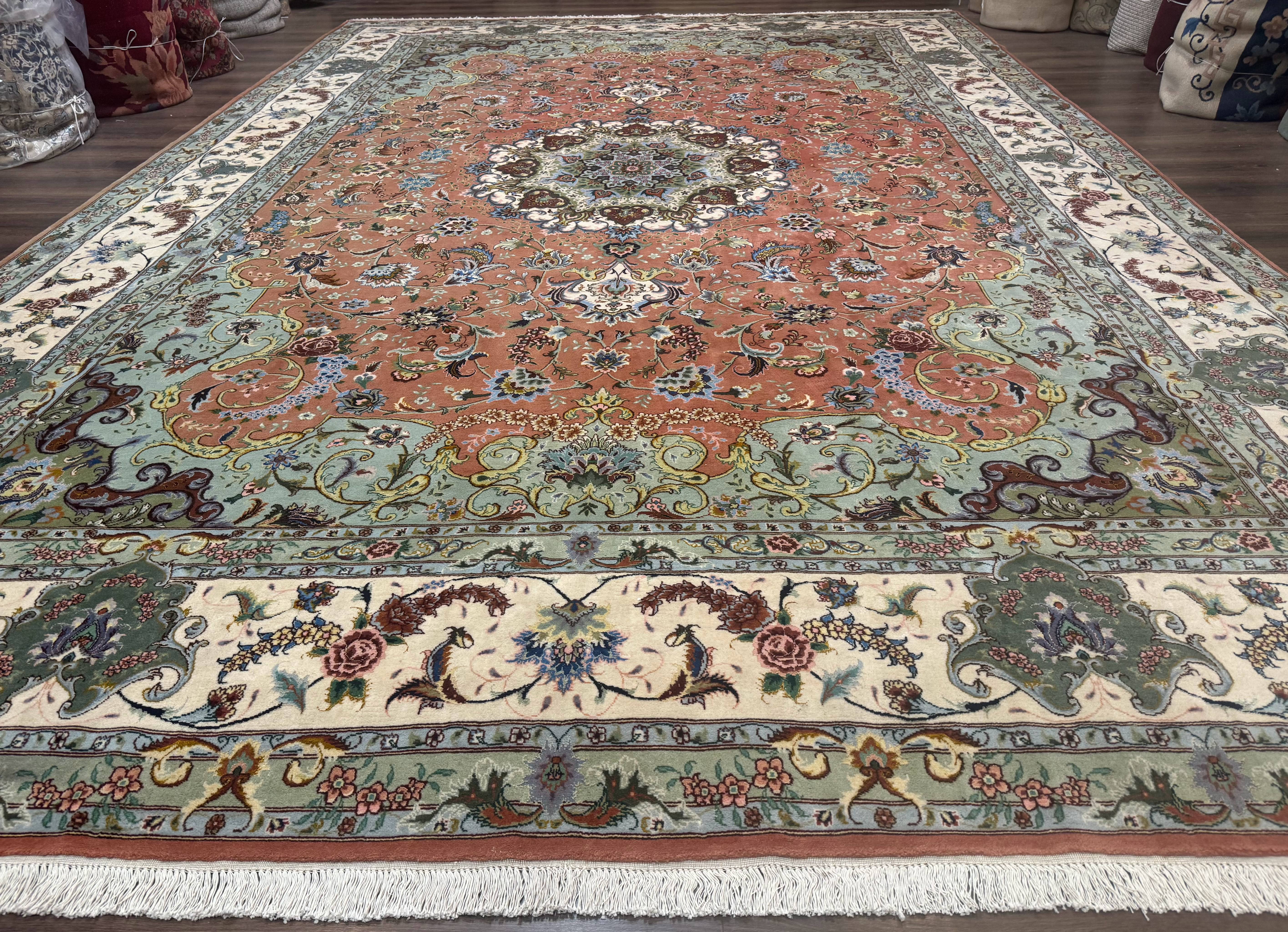 Palace Size Persian Tabriz Rug 12x17, Medallion Carpet, Fine 250 KPSI, Stunning - Jewel Rugs