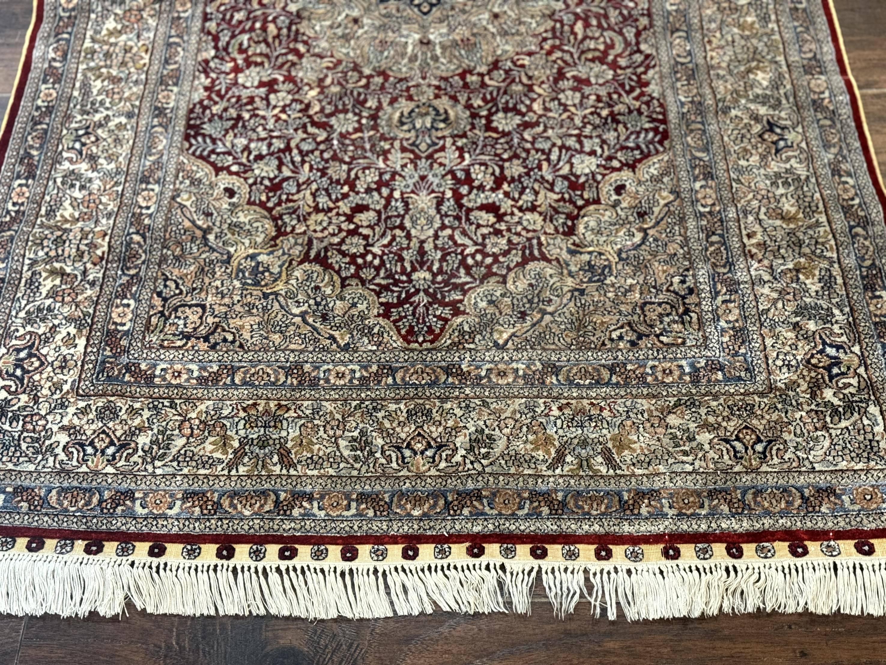 Sino Persian Silk Rug 3x5, Super Fine 440 KPSI, Floral Medallion, Handmade - Jewel Rugs