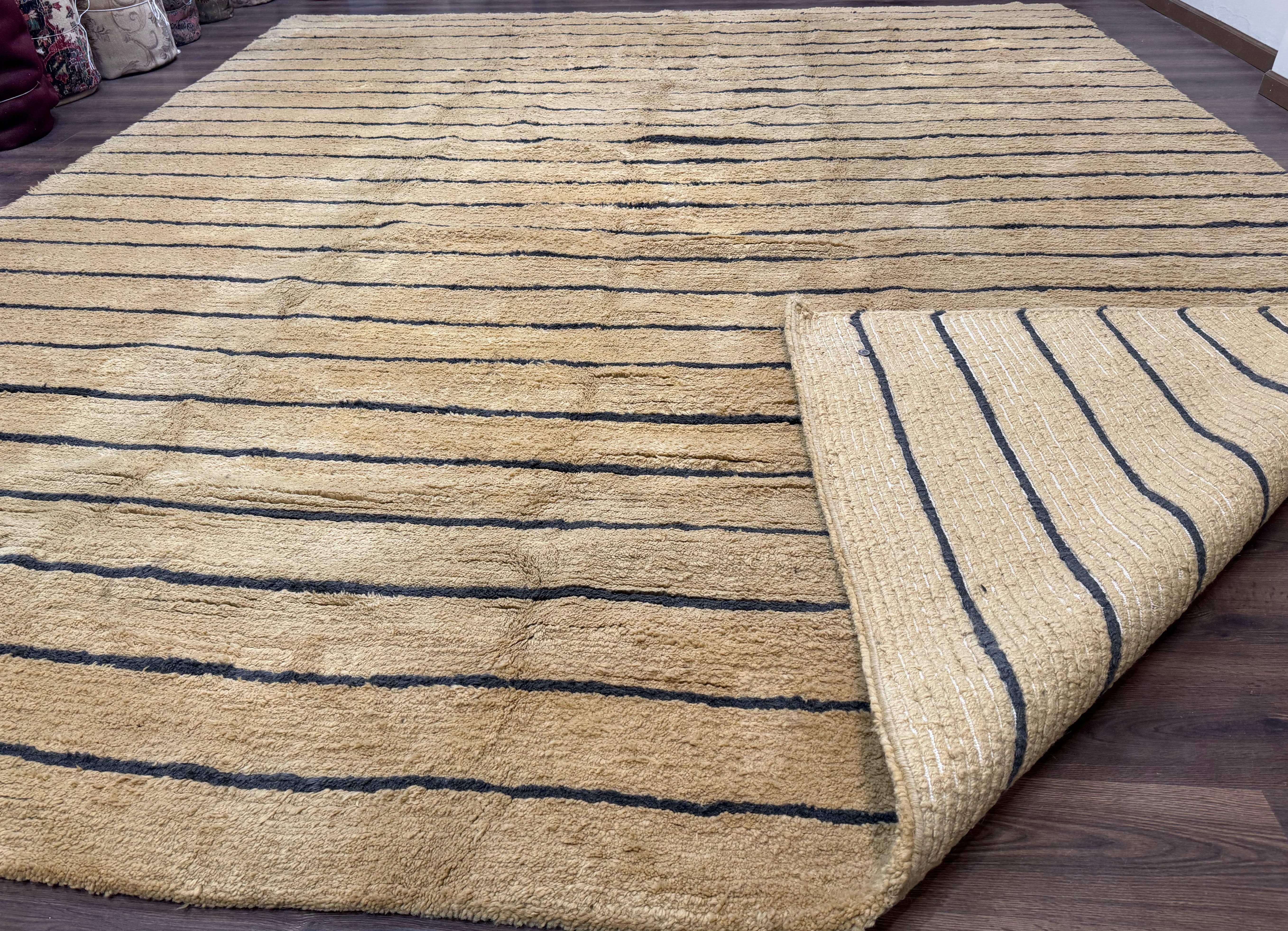 Modern Nepali Rug 13 x 15.6, Palace Size Wool Custom Made Rug, Tan, Large Nepali/Tibetan Carpet - Jewel Rugs