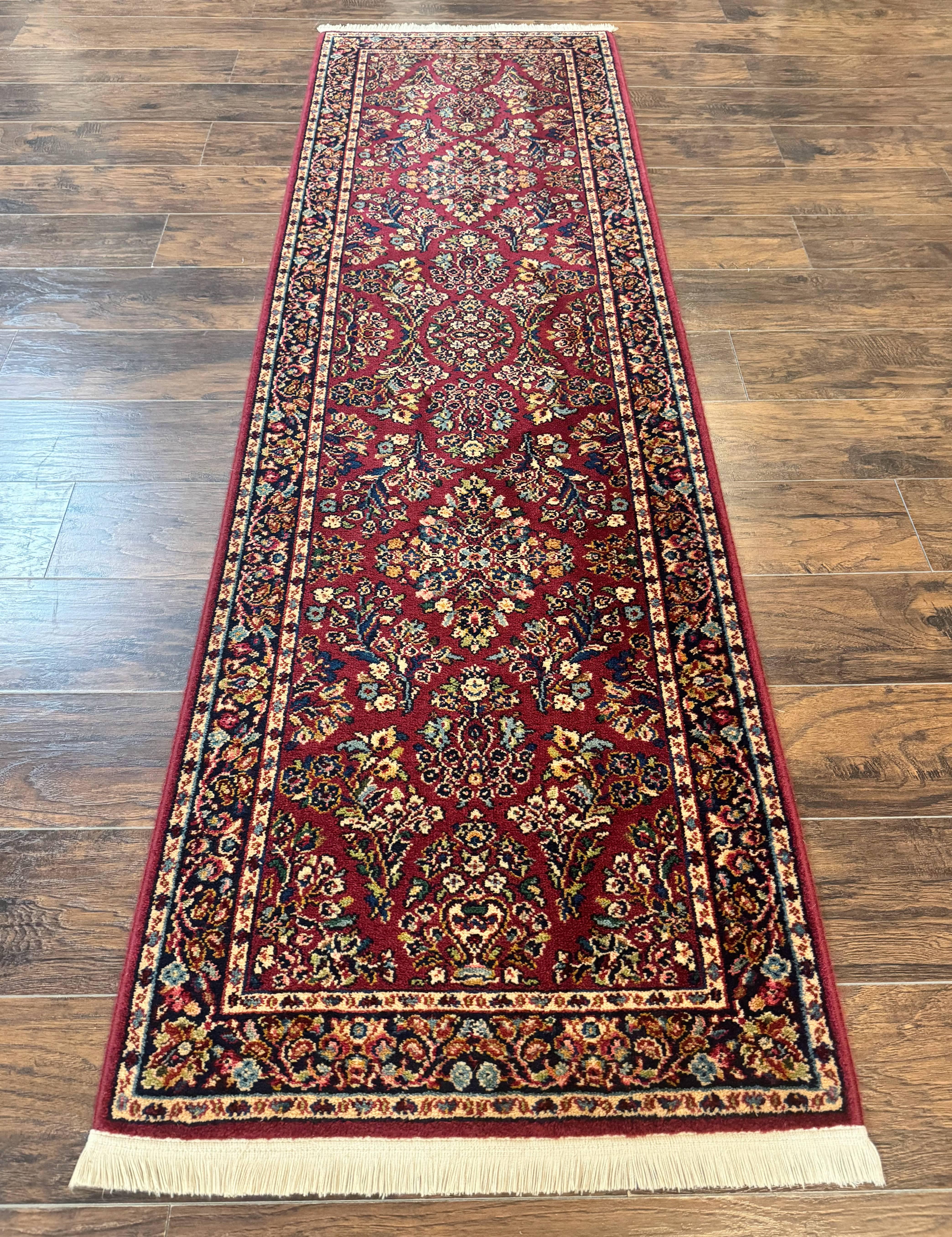 Karastan Runner Rug 2.6 x 8.6, Red Sarouk #785, Original 700 Series, Wool Karastan Runner Rug, Rare - Jewel Rugs