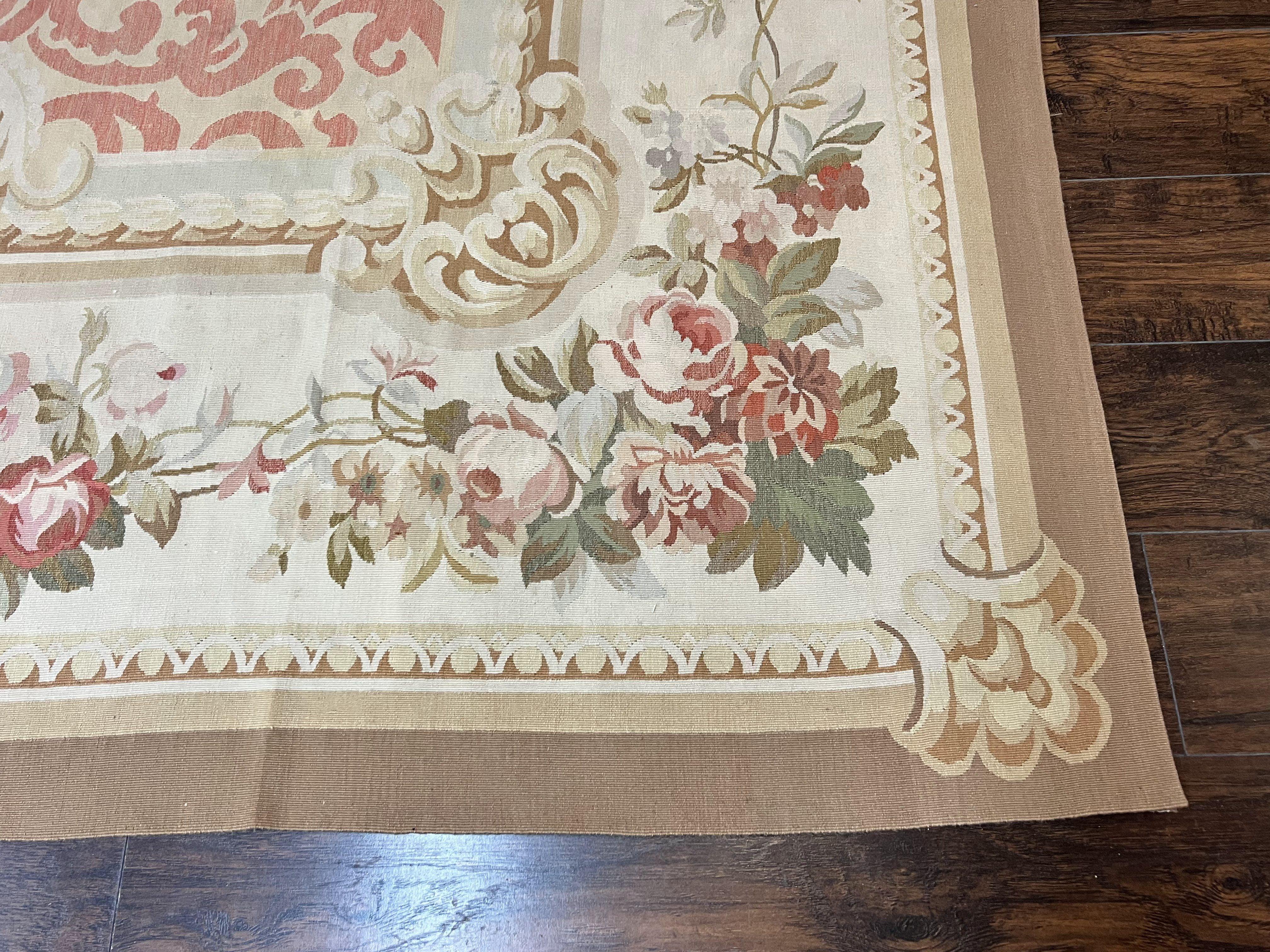 Aubusson Rug 10x14, Wool Handmade Vintage Carpet, Elegant French European Design Rug, Large Room Sized Aubusson Rug, Stark Carpet - Jewel Rugs