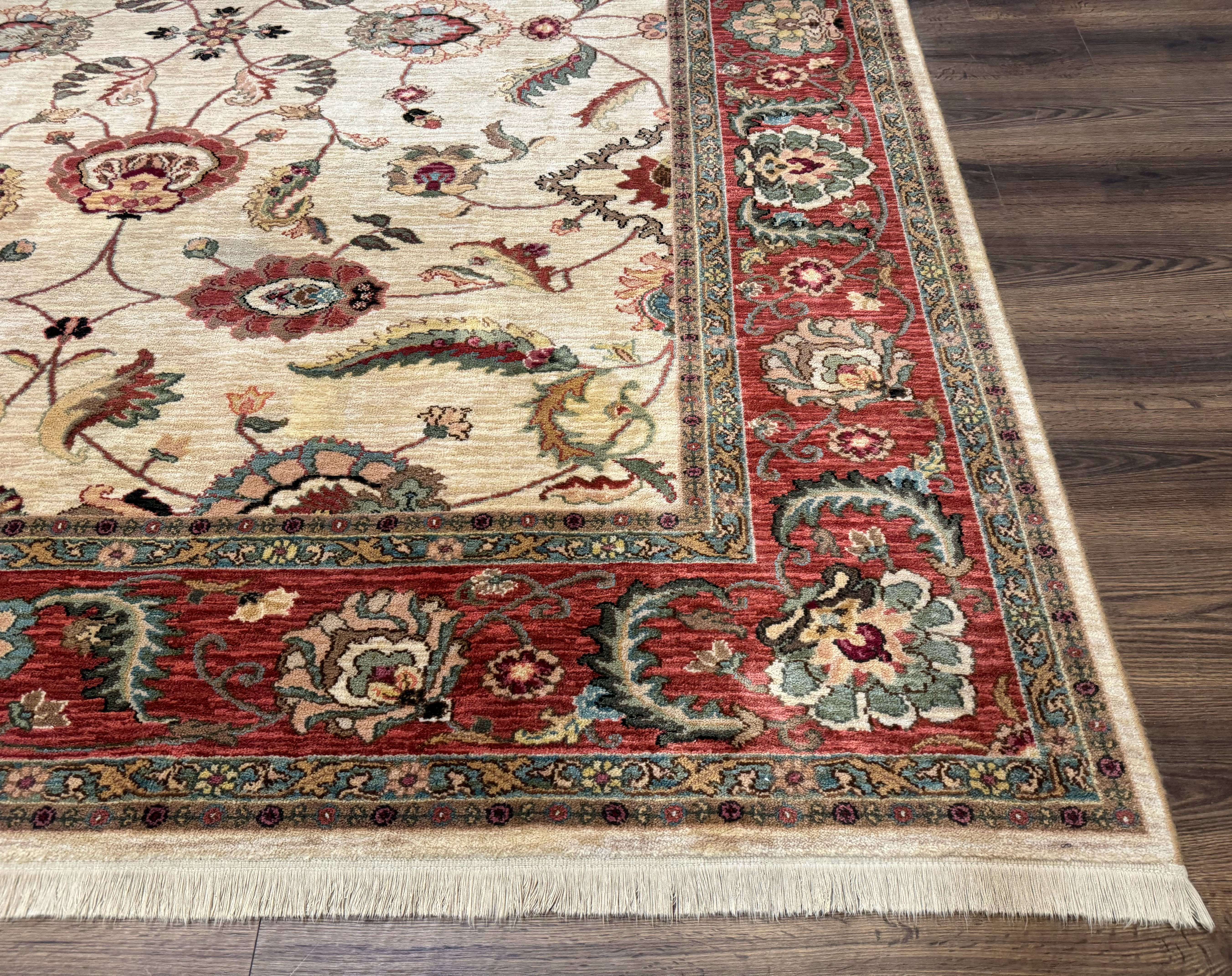 Karastan Rug 8.8 x 10, Ashara Agra Ivory #549, Wool, Vintage - Jewel Rugs