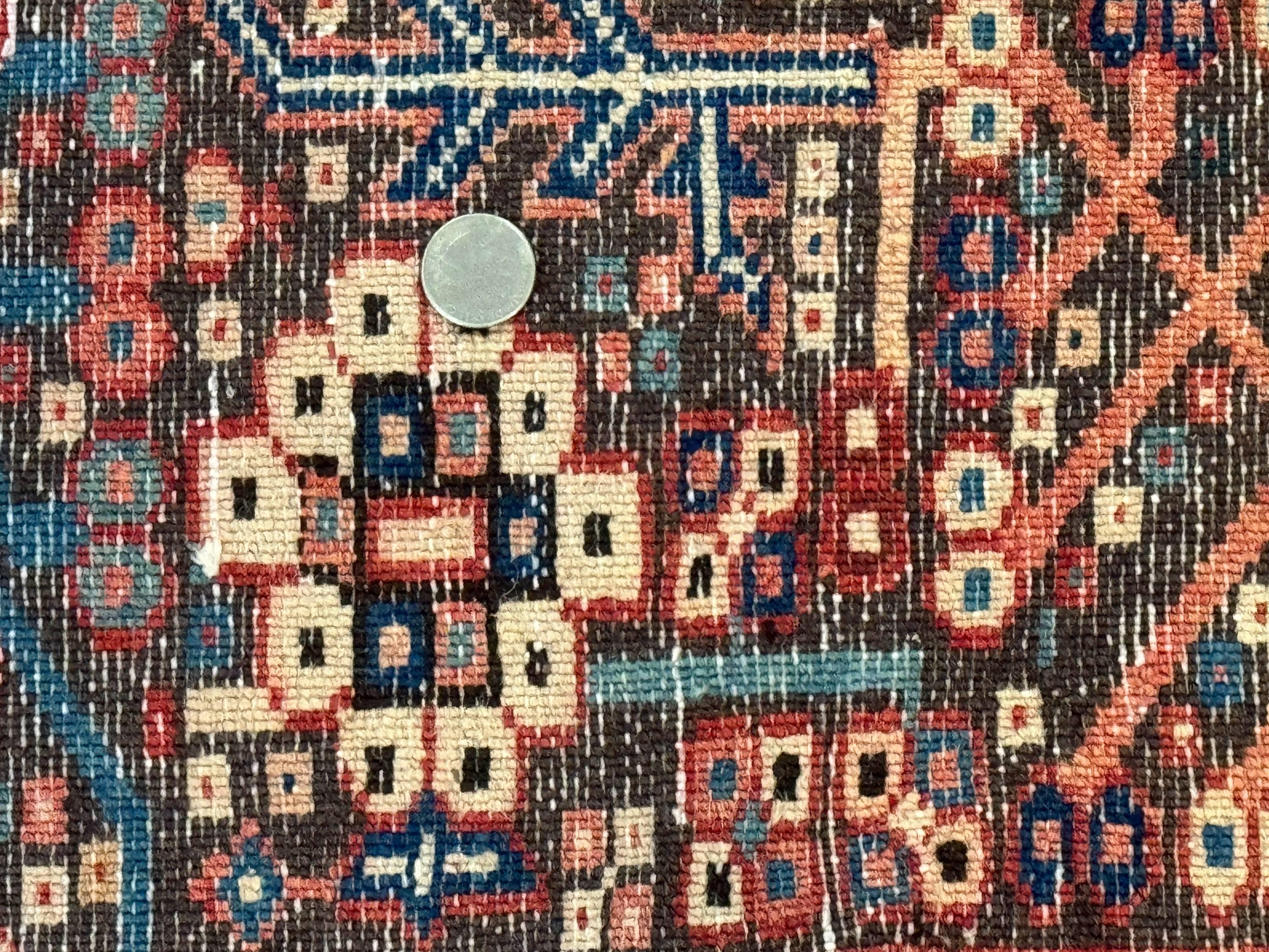 Perisan Heriz Rug 5x13, Wide Runner Rug, Geometric Medallions Tribal Carpet, Antique, Red, Rare Size, Wool Handmade Runner - Jewel Rugs