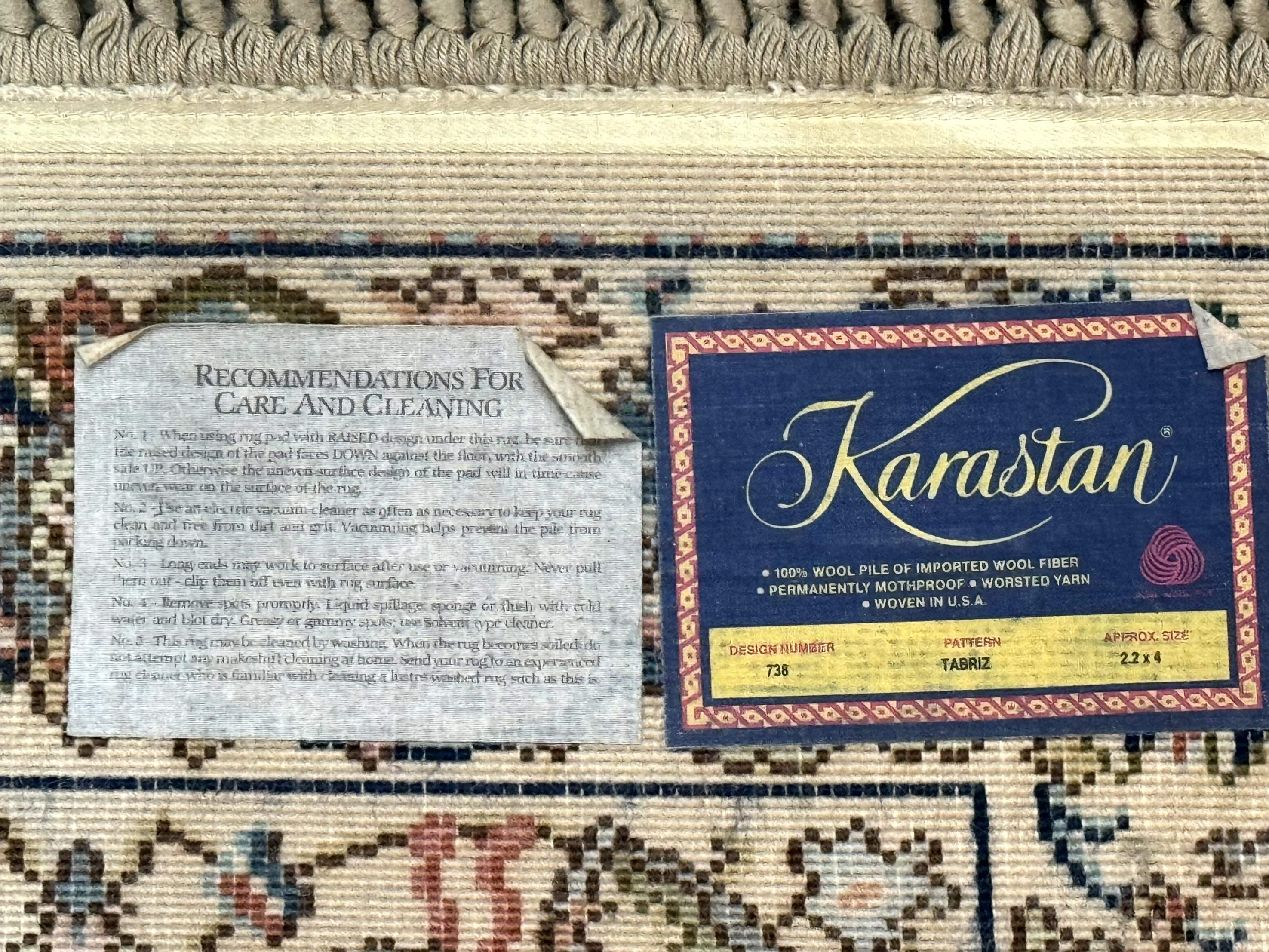 Karastan Rug 2x4, Ta'briz #738, Small Wool Karastan Carpet - Jewel Rugs