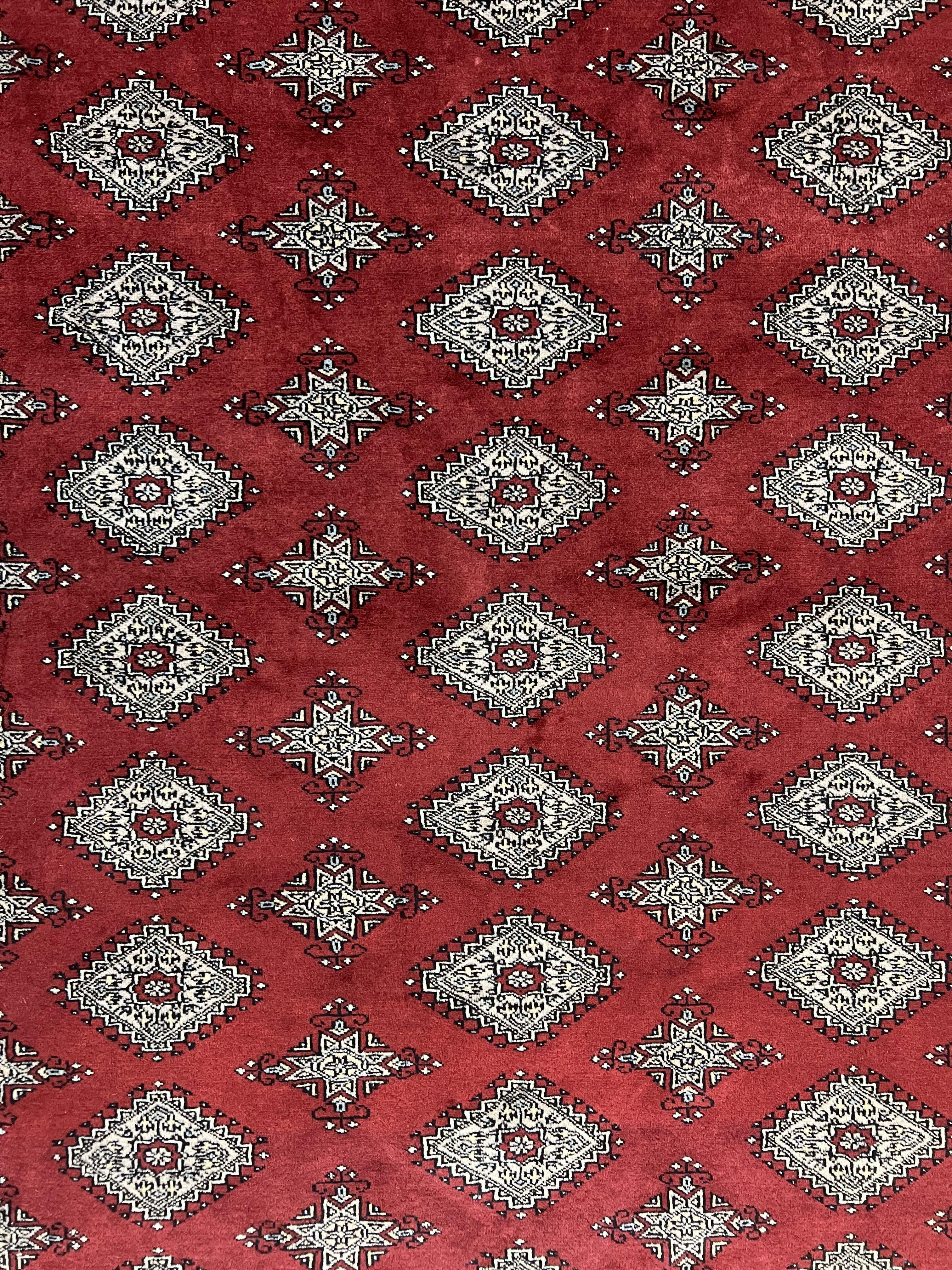 Pakistani Bokhara Rug 6x8, Fine Turkoman Carpet, Wool Handmade Vintage, Red, 6 x 8 Medium Sized Rug, Turkmen Rug - Jewel Rugs