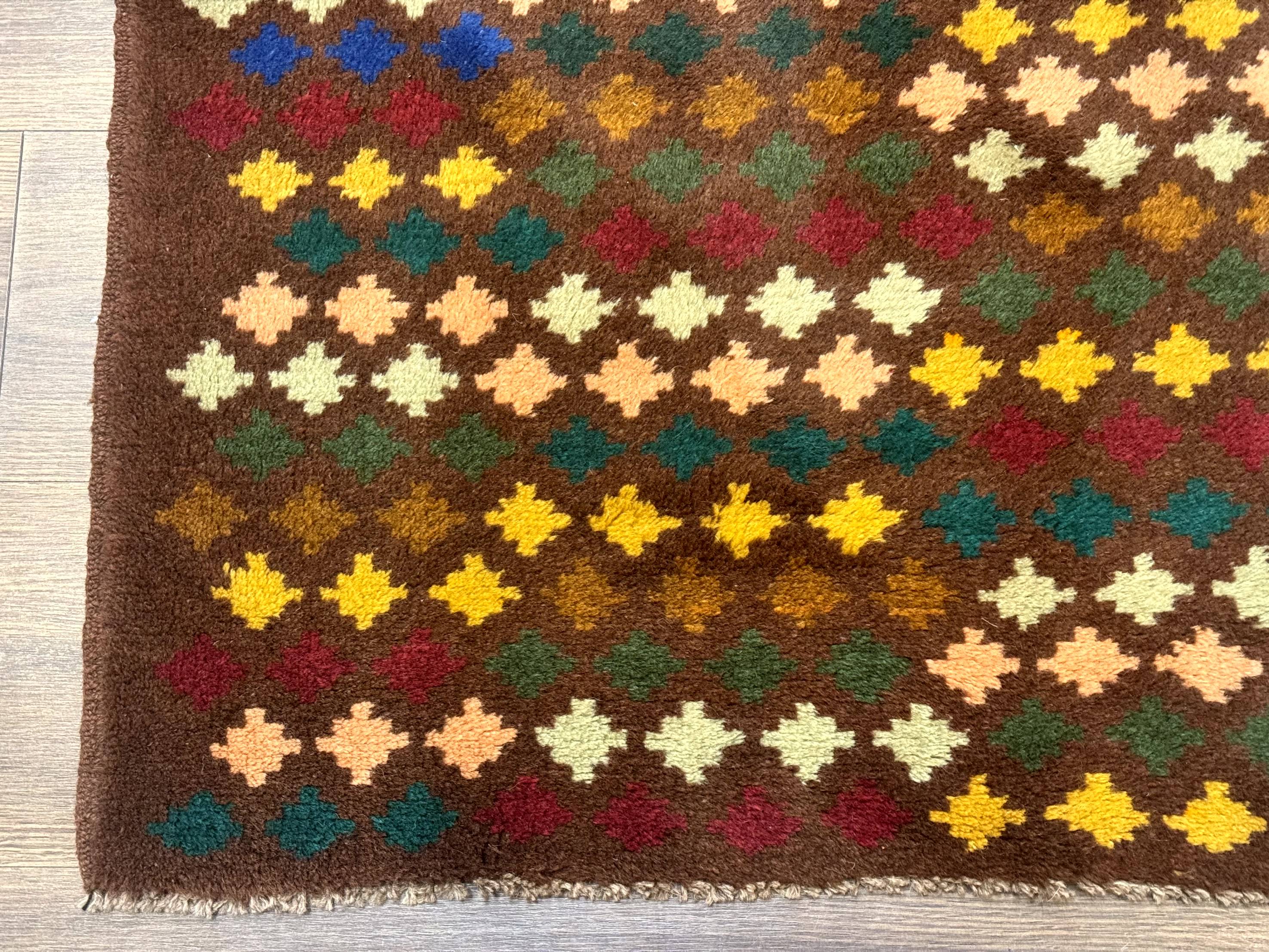 Afghan Balouch Rug 3x5 Multicolor Vintage Handmade Wool Carpet - Jewel Rugs