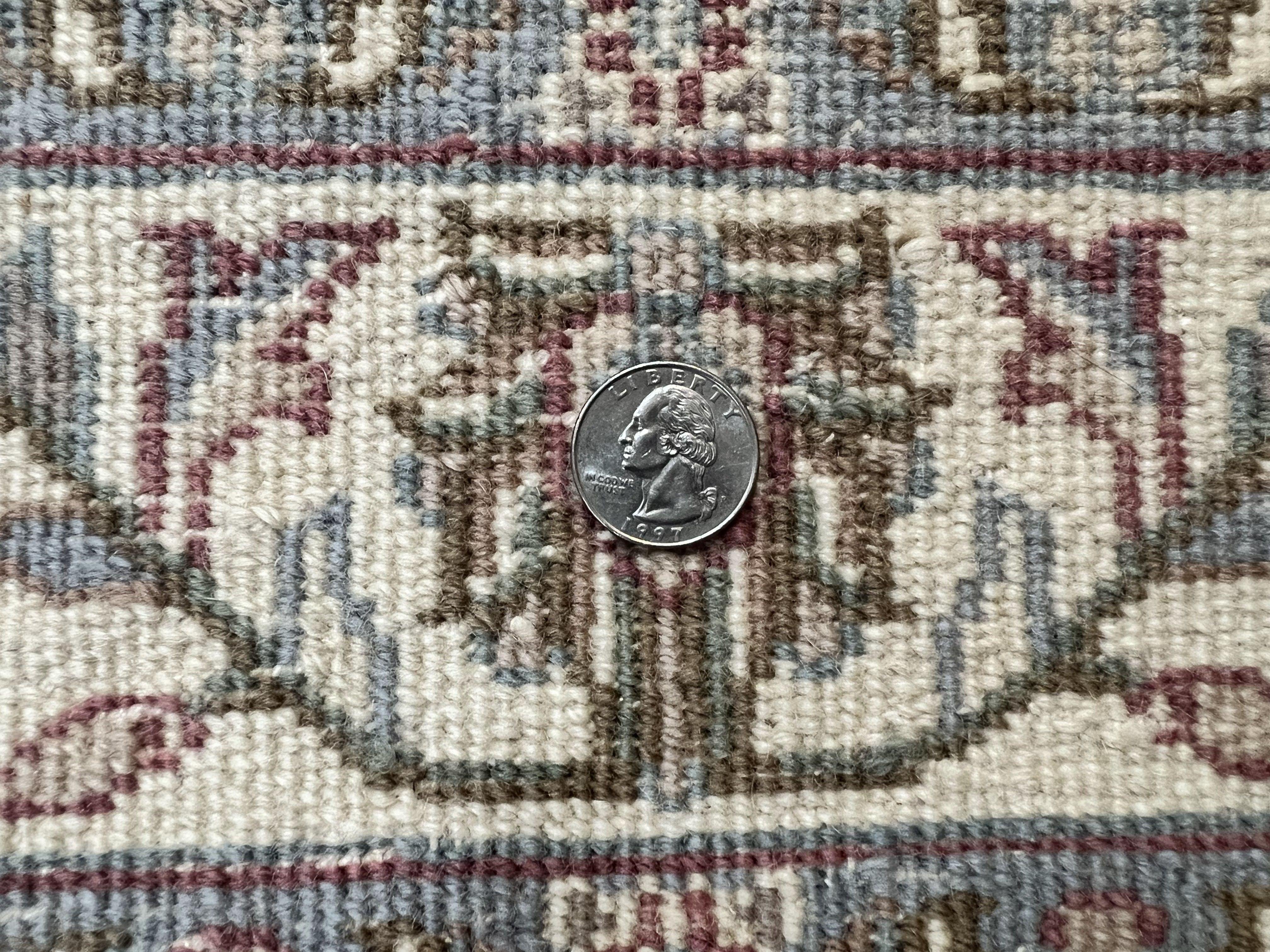 Indo Persian Rug 4x6, Vintage Handmade Wool Carpet, Floral Allover Pattern, Beige, Pair B - Jewel Rugs